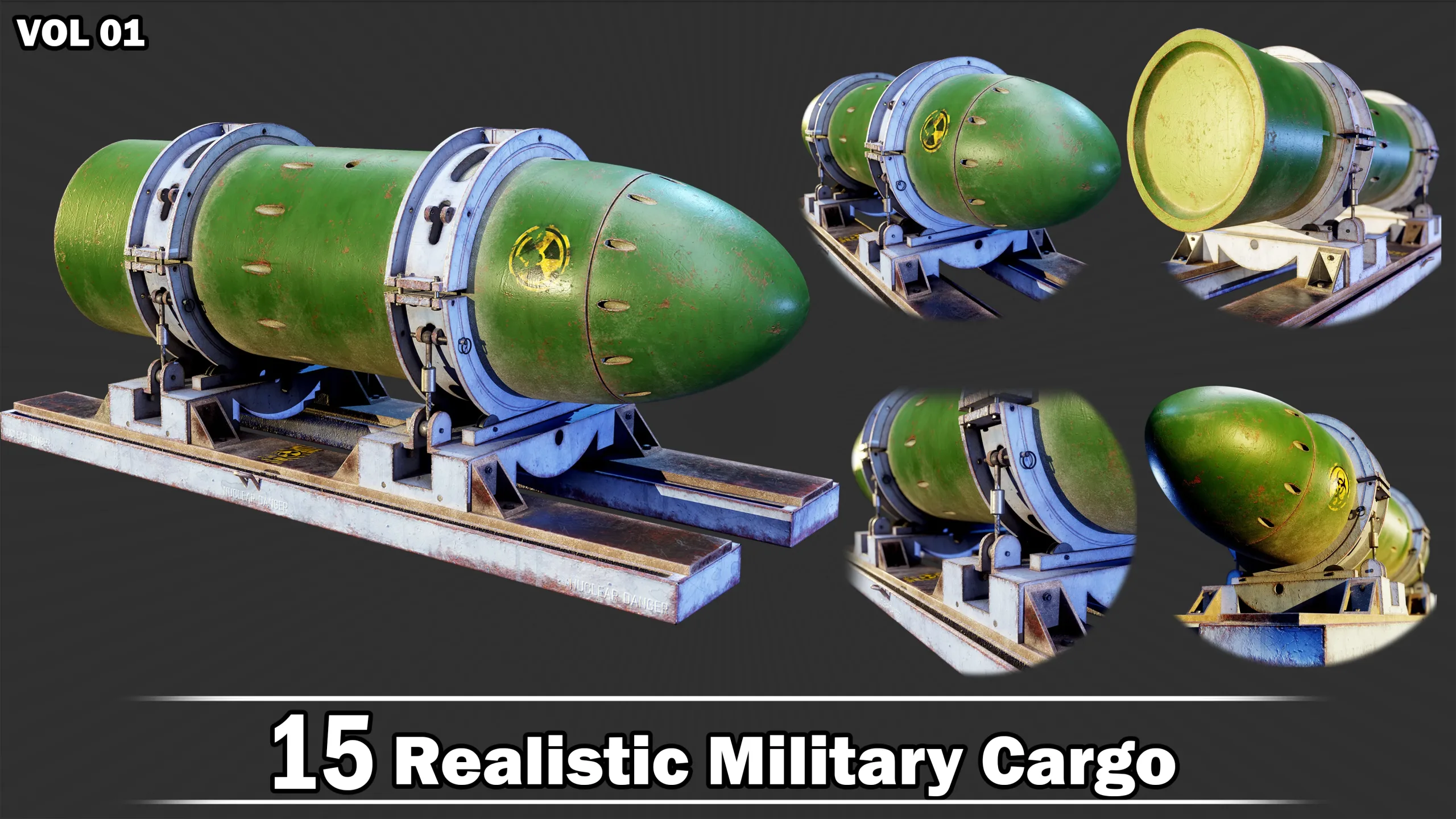 15 Realistic Military Cargo Game Ready VOL01 + Video How To Use