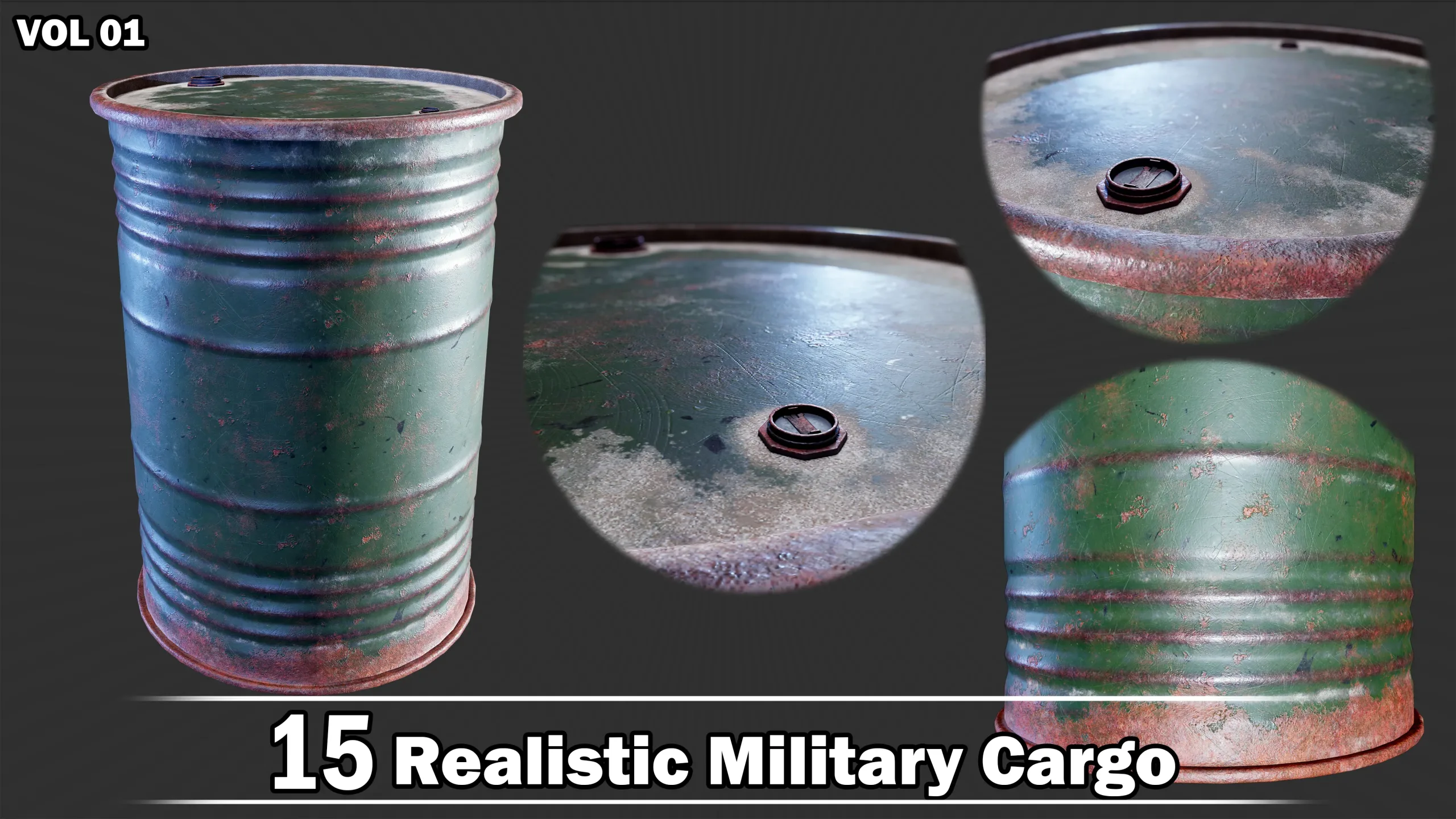 15 Realistic Military Cargo Game Ready VOL01 + Video How To Use