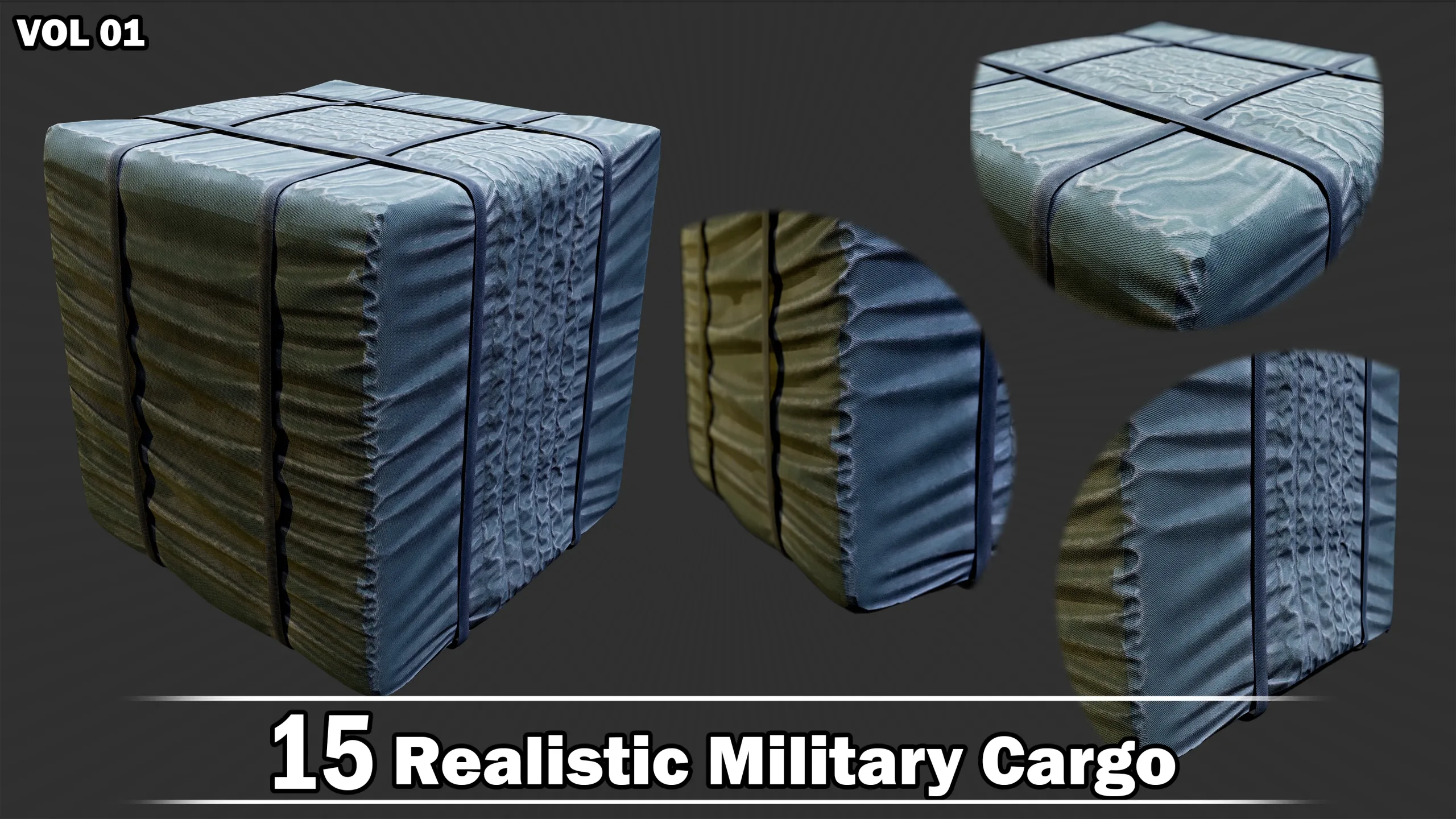 15 Realistic Military Cargo Game Ready VOL01 + Video How To Use