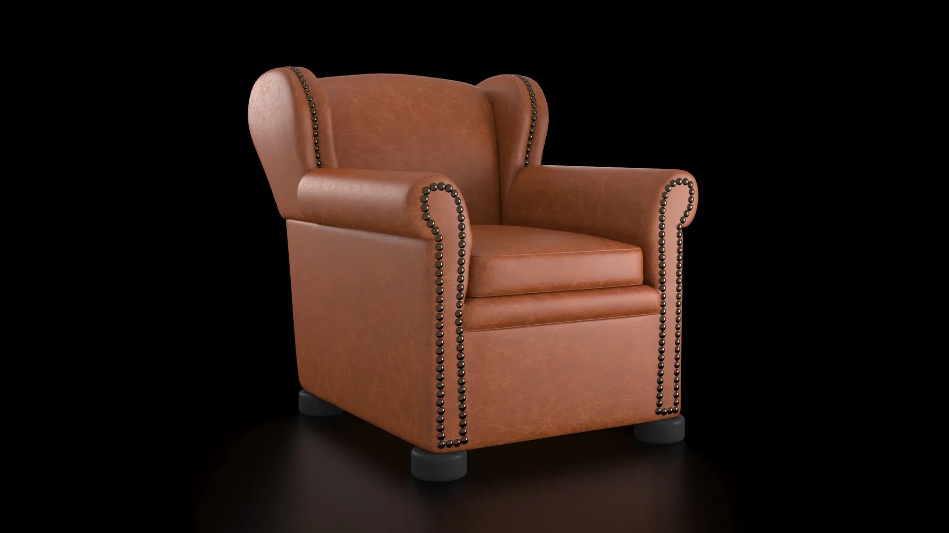 French Leather Wingback Club Chair - FlippedNormals