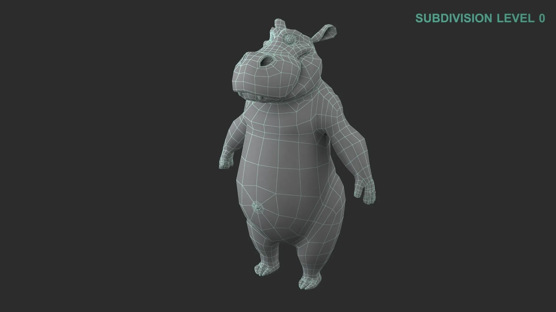 Cartoon Hippo Character