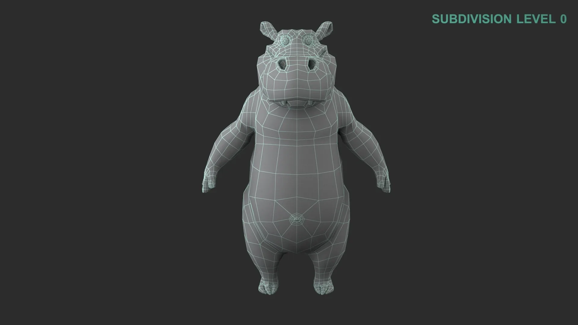 Cartoon Hippo Character