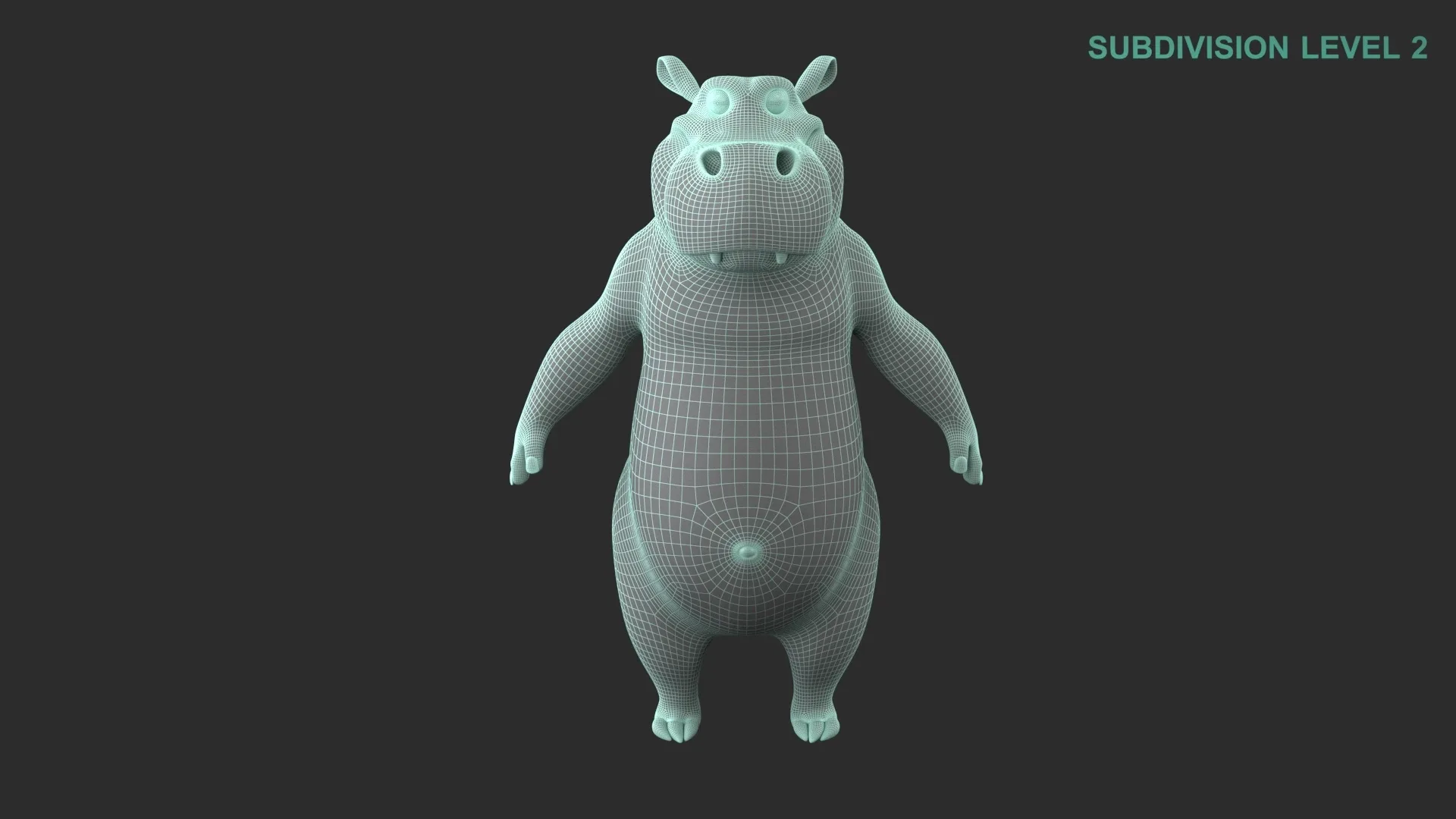 Cartoon Hippo Character