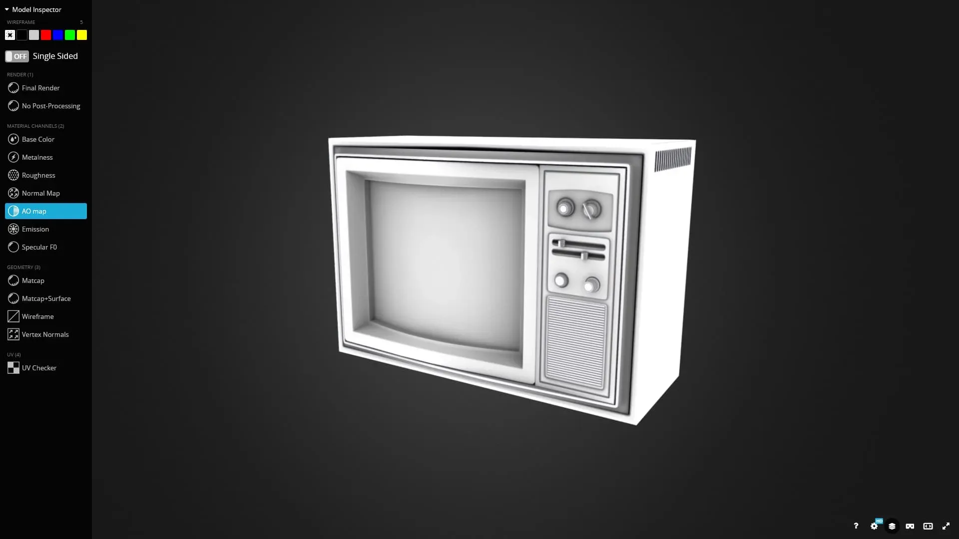 Vintage Tv 3D Model Game Ready