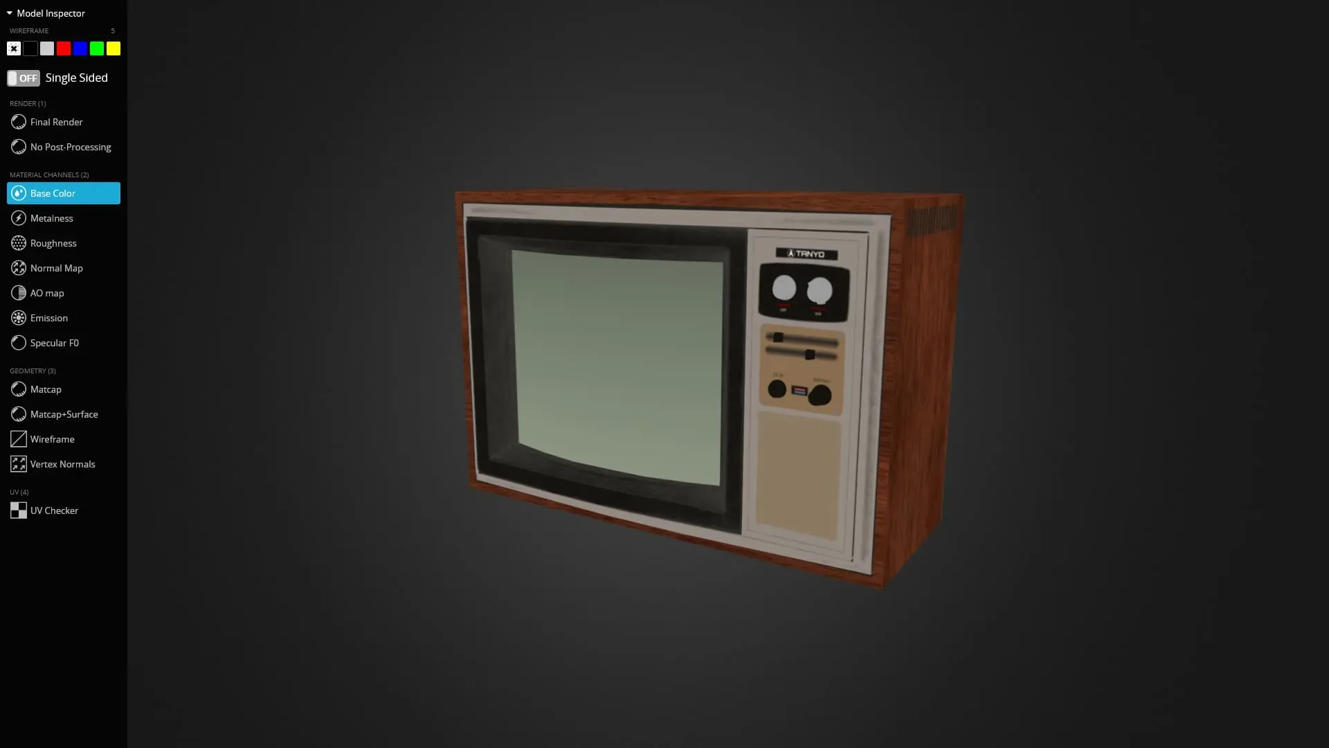 Vintage Tv 3D Model Game Ready