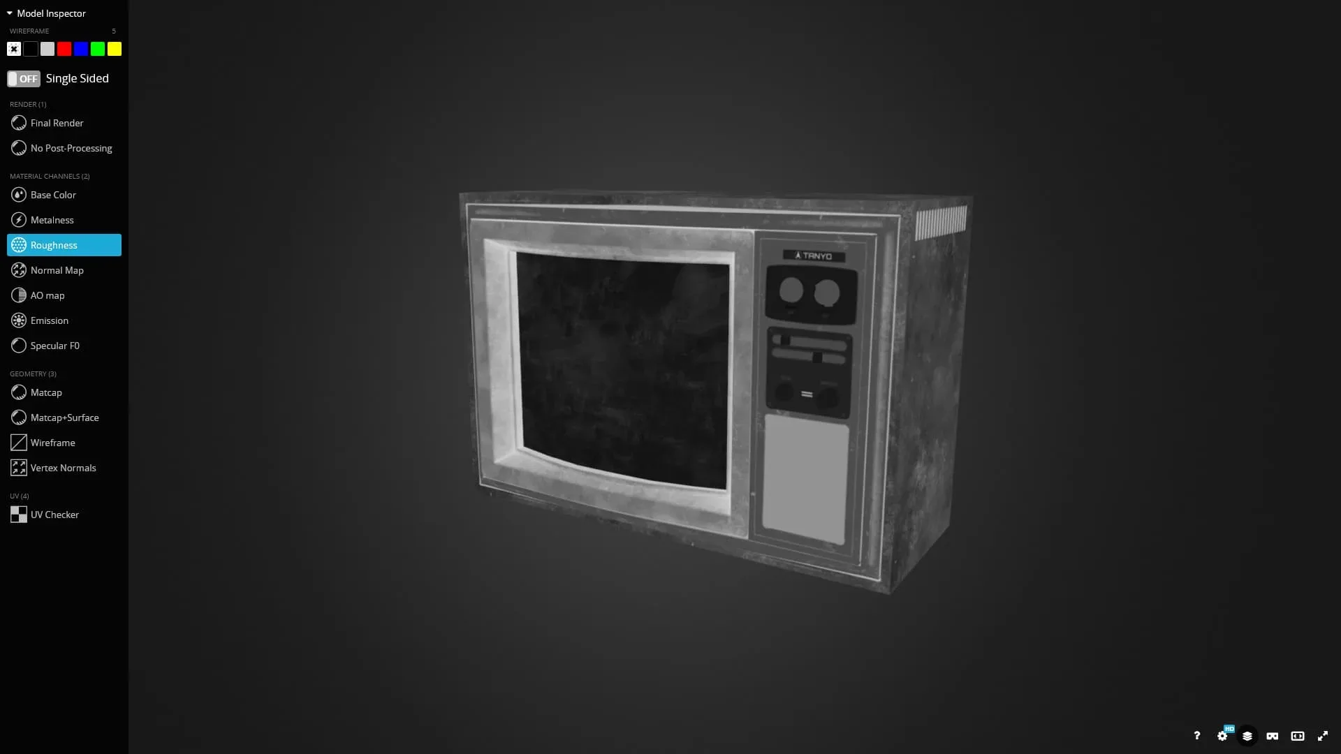 Vintage Tv 3D Model Game Ready