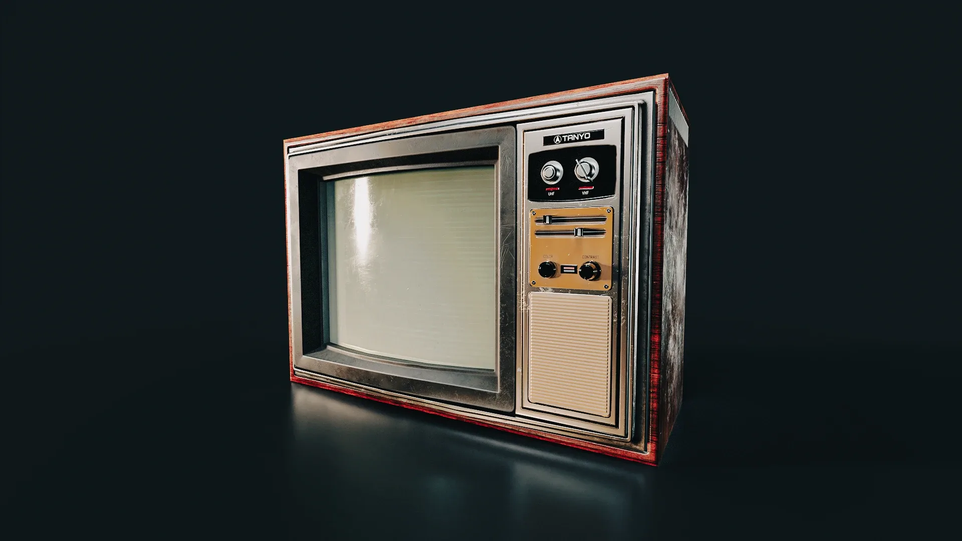 Vintage Tv 3D Model Game Ready