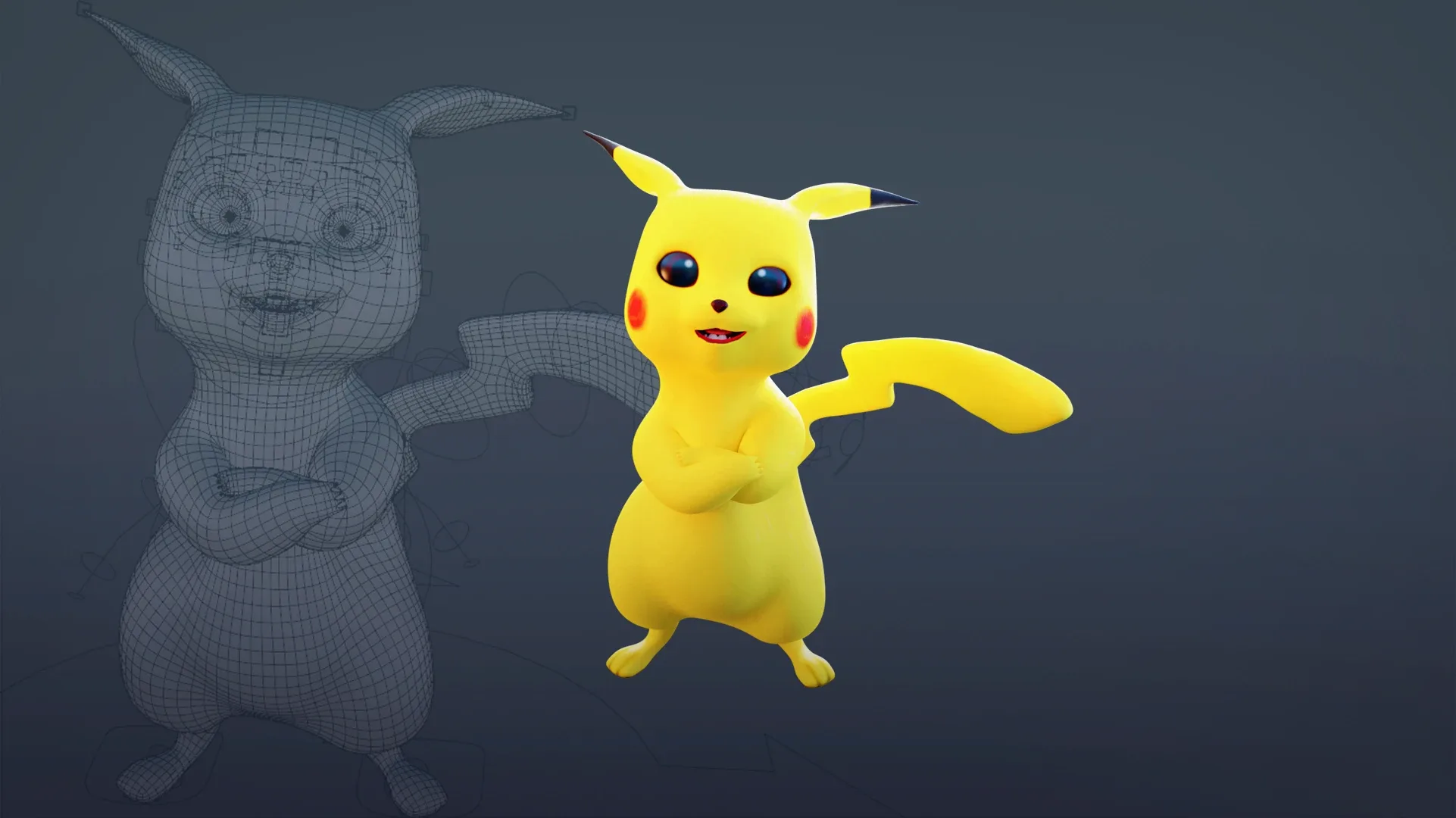 Pikachu - Pokemon Rigged 3d-model for Blender