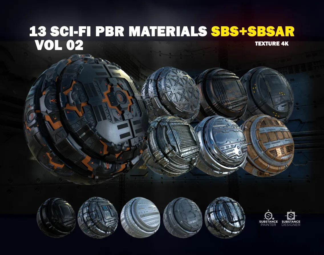 13 Sci-fi PBR Materials