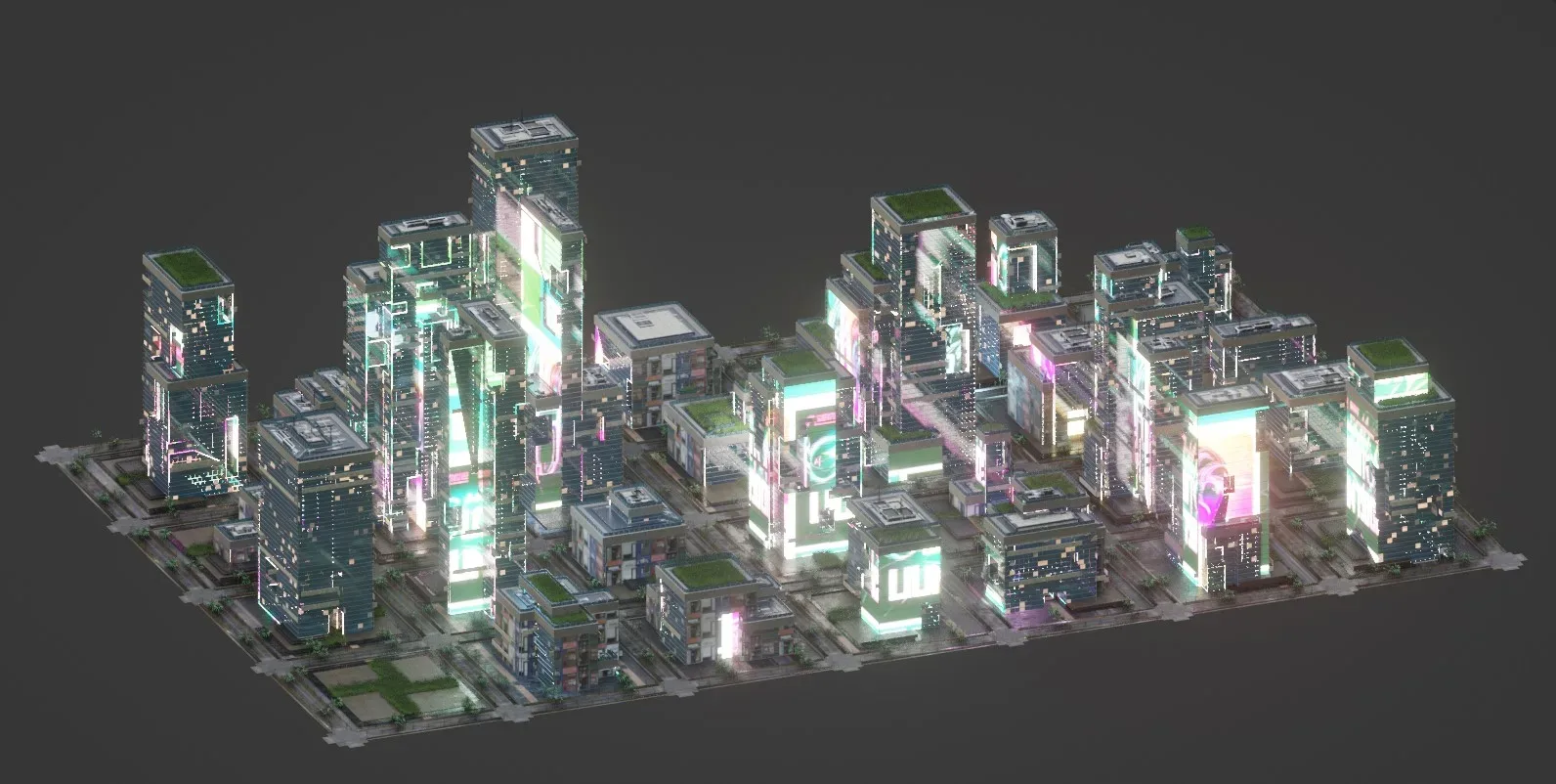 Procedural Sci-Fi City Generator + Cityscape for Blender