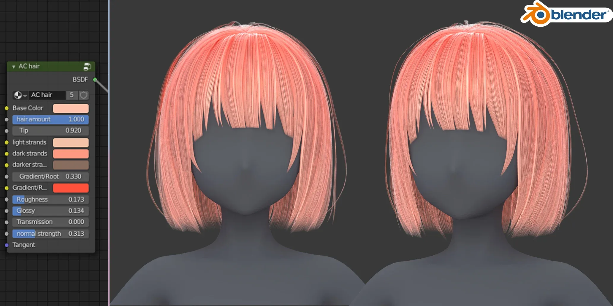 Hair Card Shader For Blender Cycles/evee