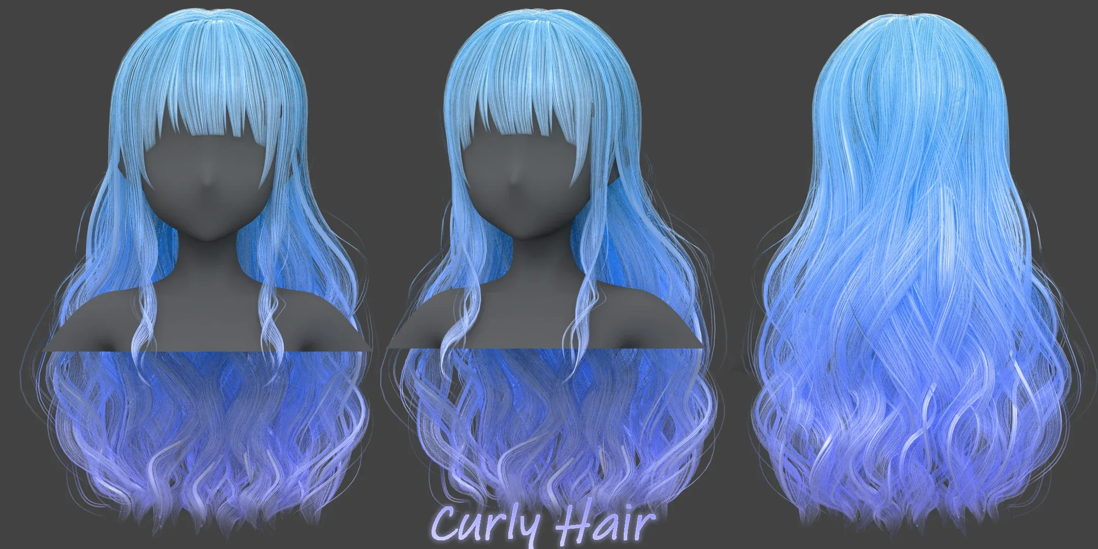 Poly Hairstyle pack-12 types of Hairstyles(obj, fbx, blend files)