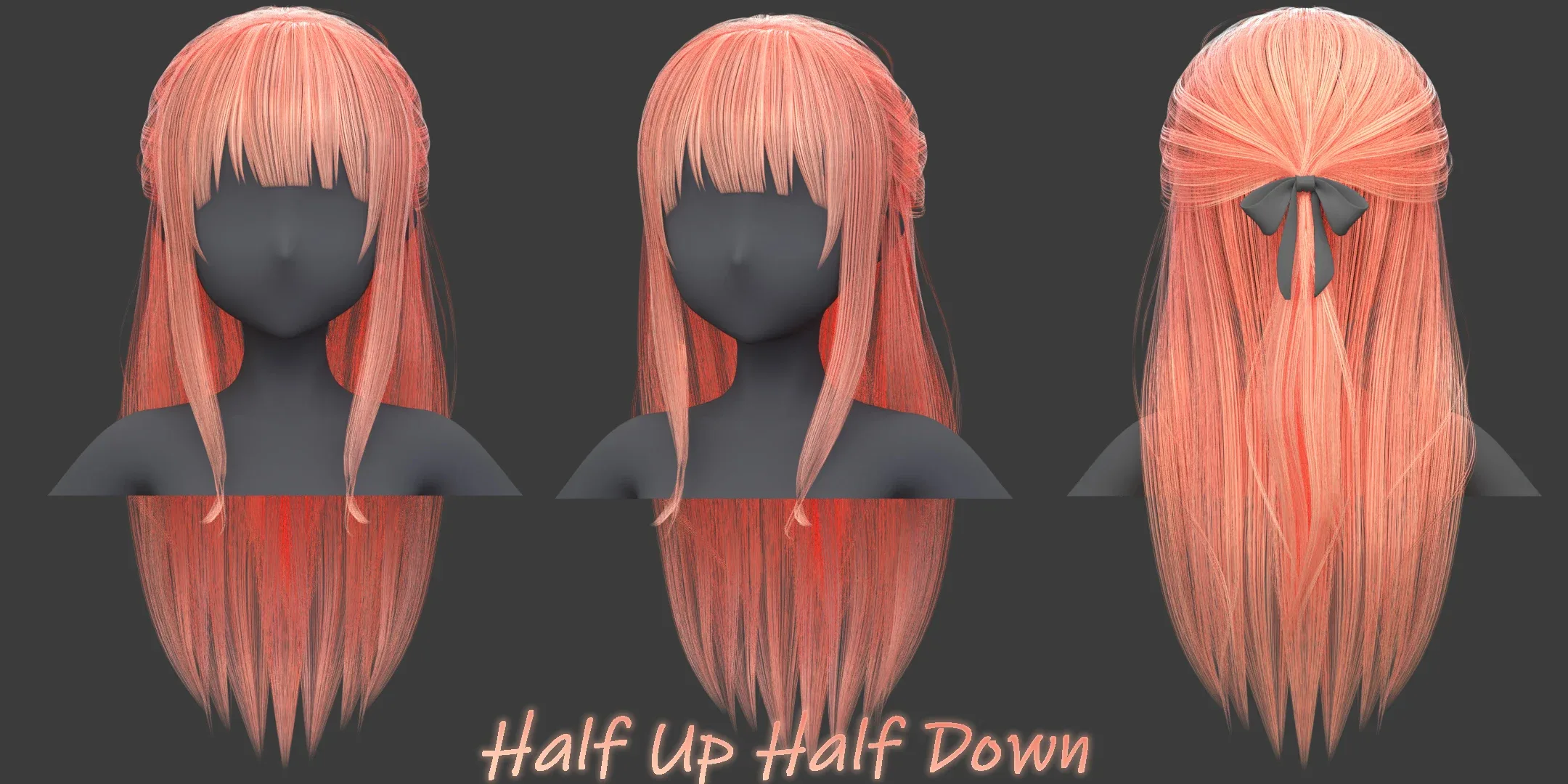 Poly Hairstyle pack-12 types of Hairstyles(obj, fbx, blend files)