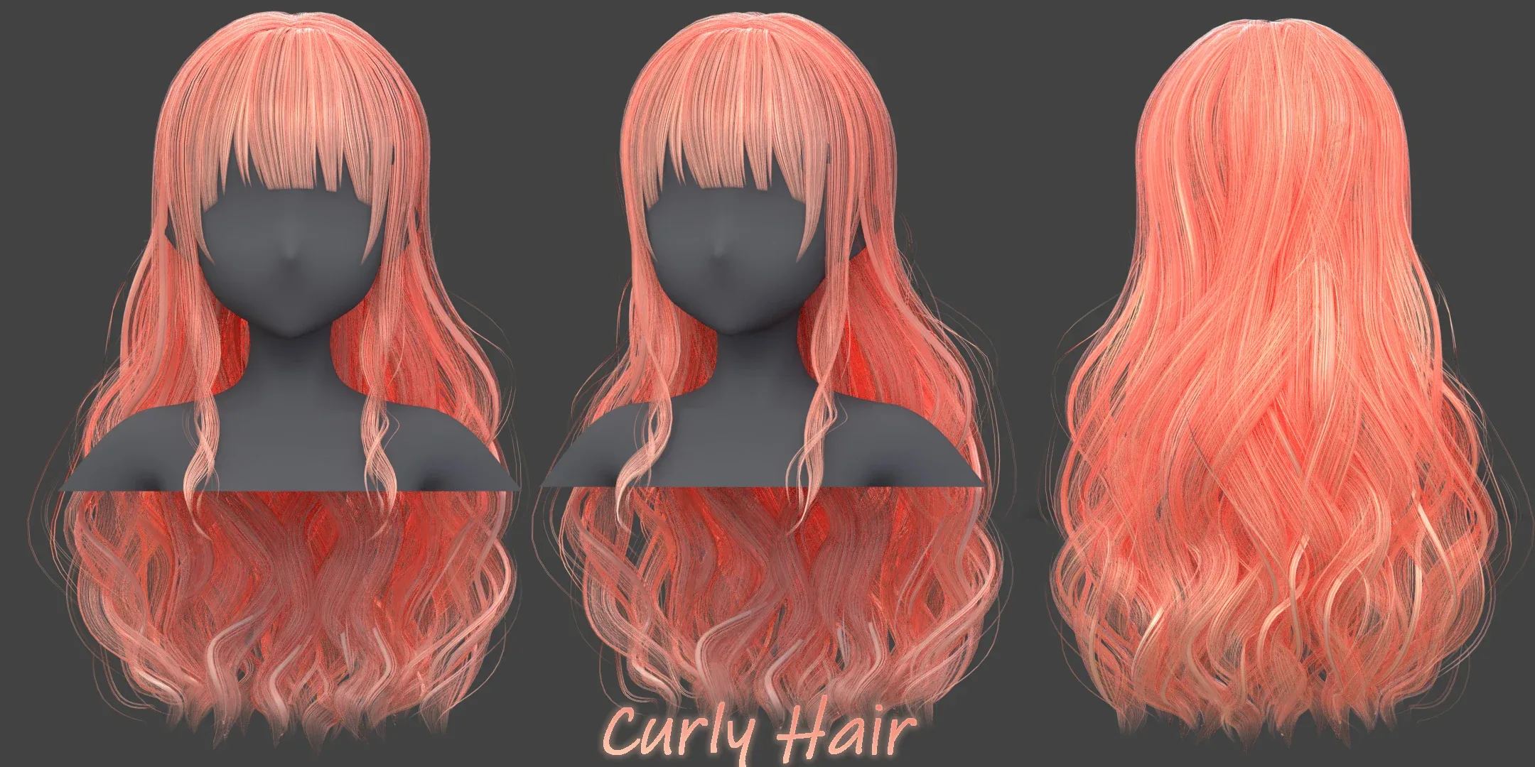 Poly Hairstyle pack-12 types of Hairstyles(obj, fbx, blend files)