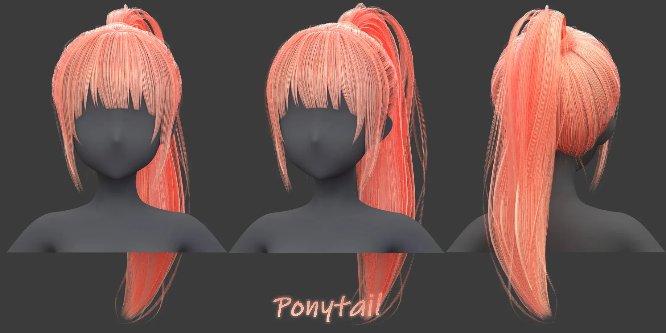 Poly Hairstyle pack-12 types of Hairstyles(obj, fbx, blend files)