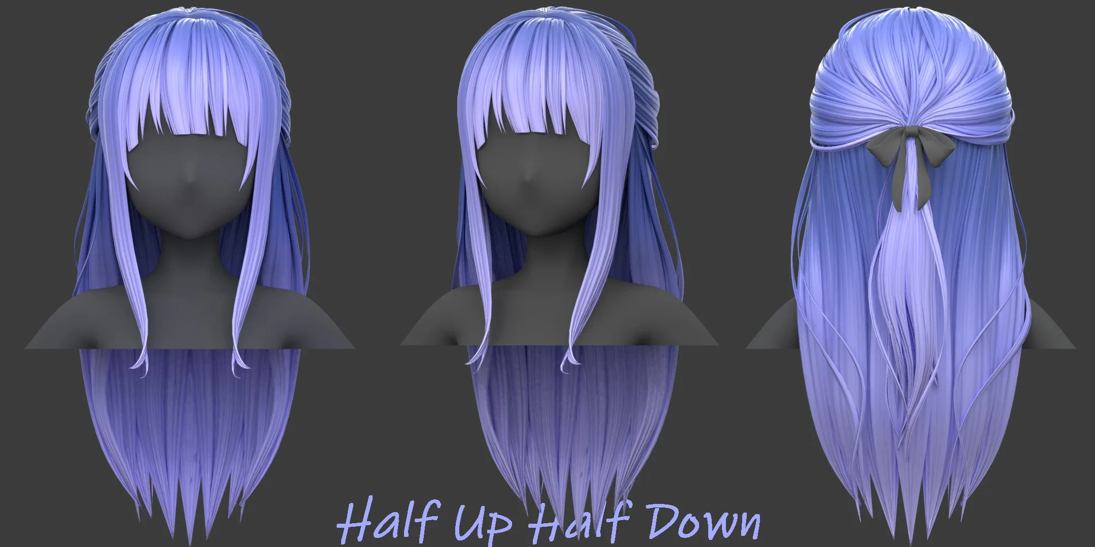 Poly Hairstyle pack-12 types of Hairstyles(obj, fbx, blend files)