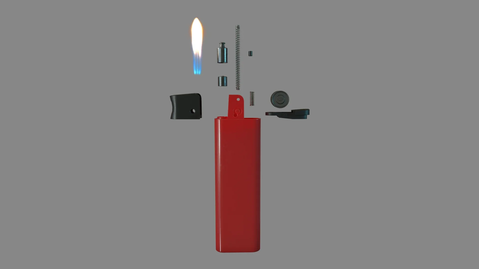 Lighter with parts (Game Assets) FlippedNormals