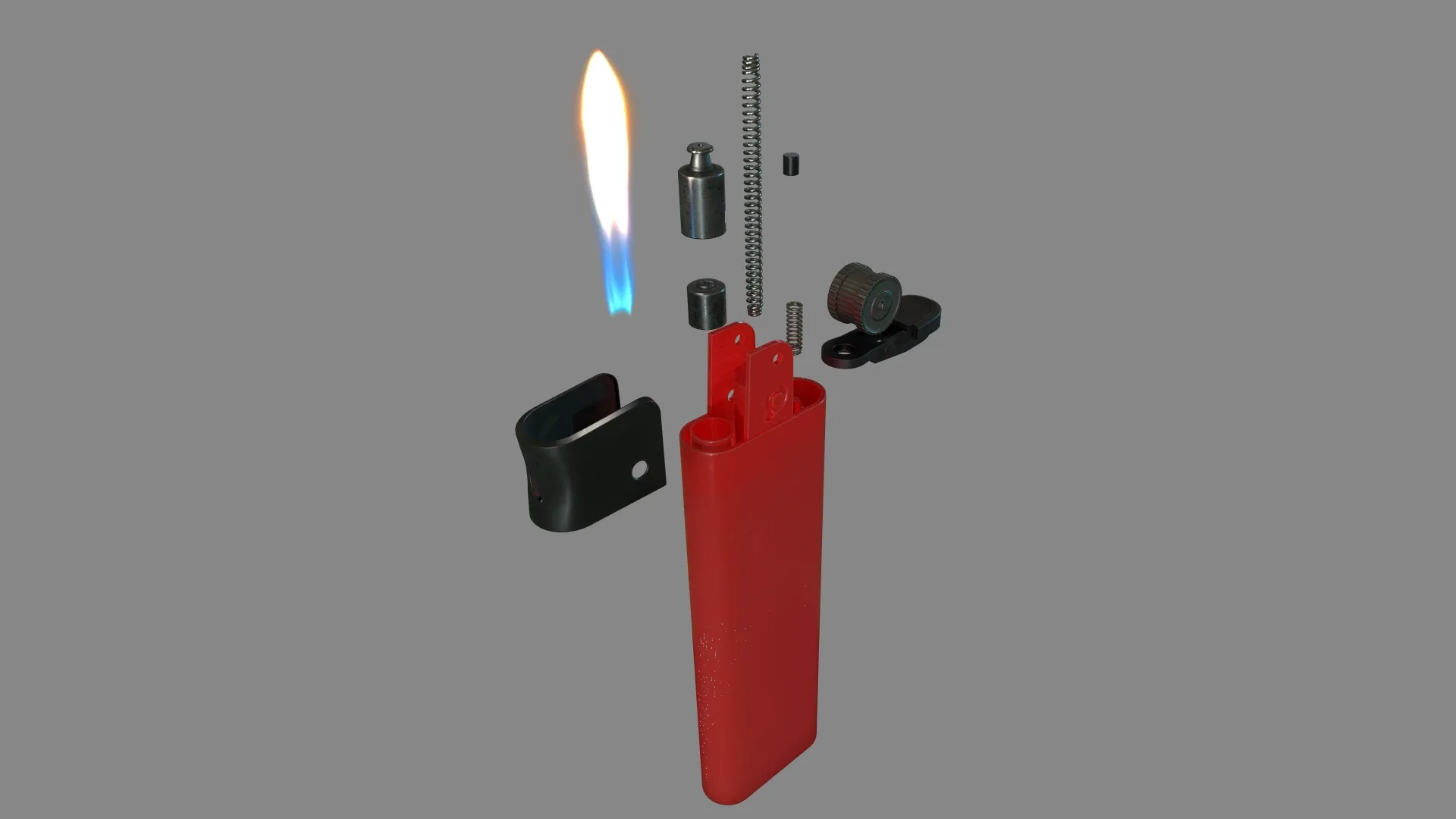 Lighter with parts (Game Assets) FlippedNormals