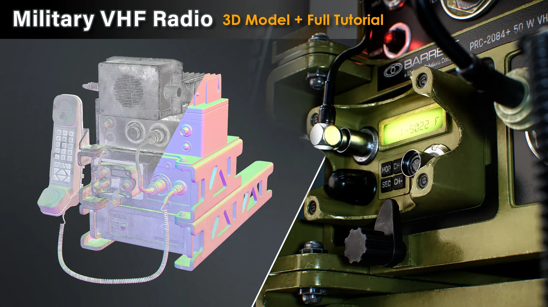 Military VHF Radio / Full Tutorial + 3D File