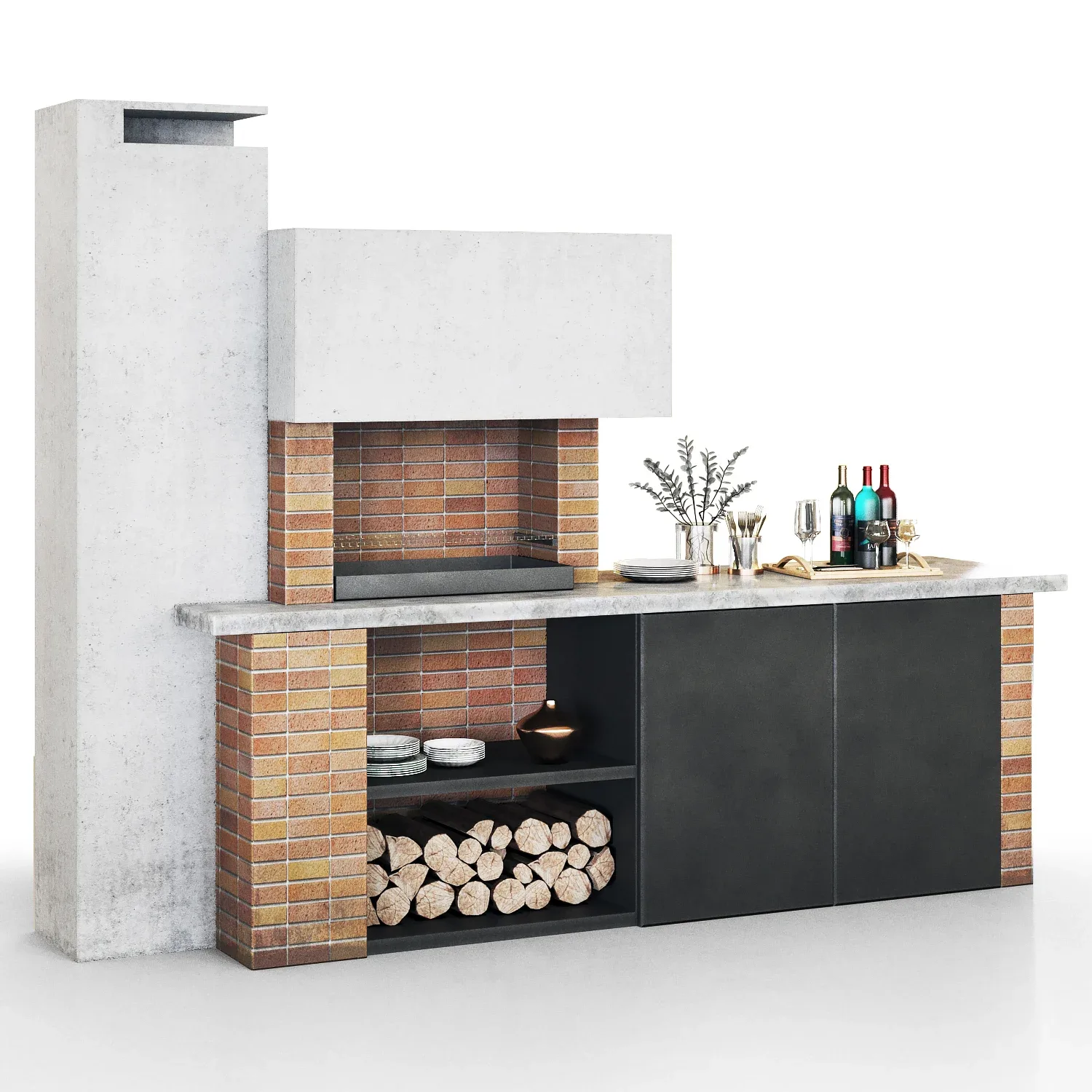 Barbecue grill fireplace