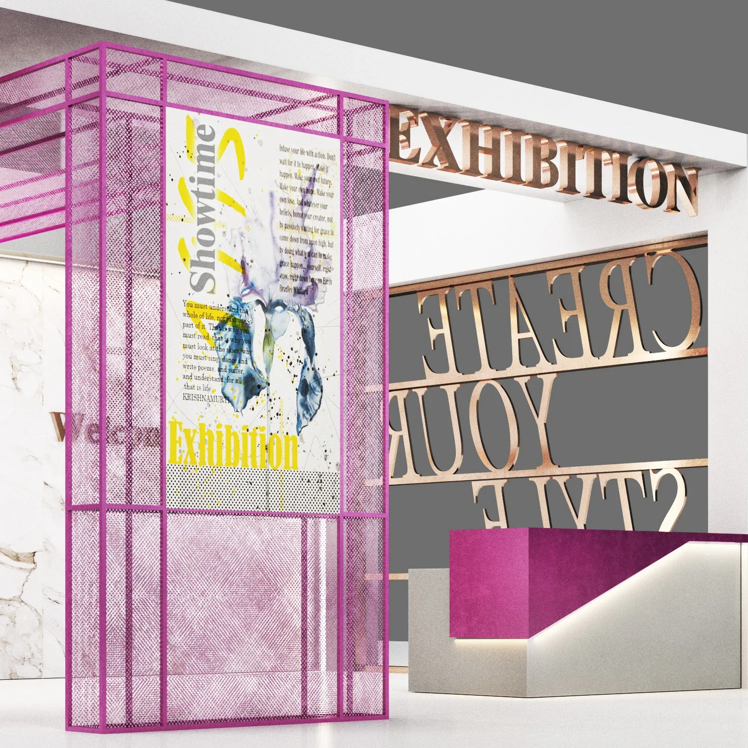 kiosk booth exhibition presentation stand counter reception office desk02