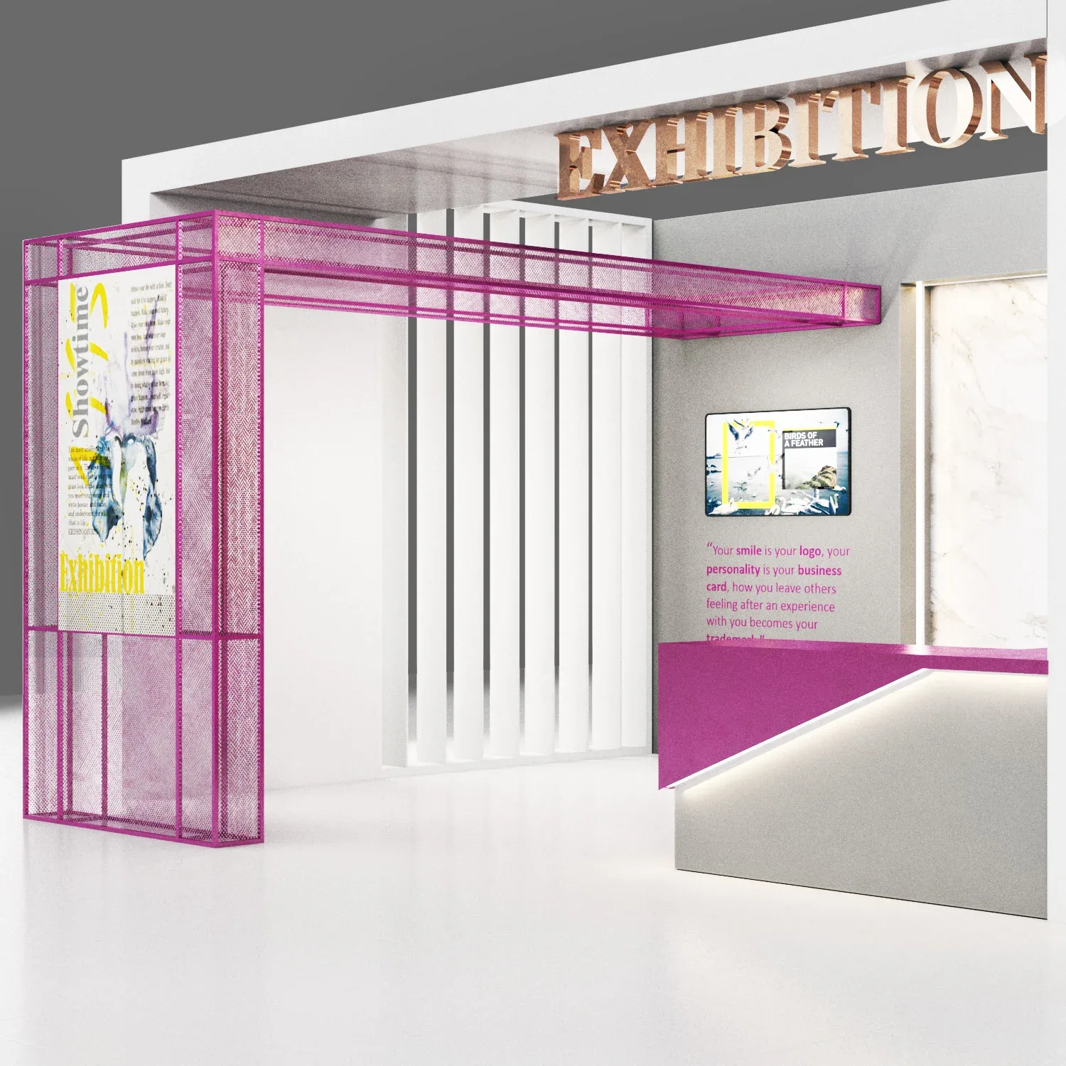 kiosk booth exhibition presentation stand counter reception office desk02