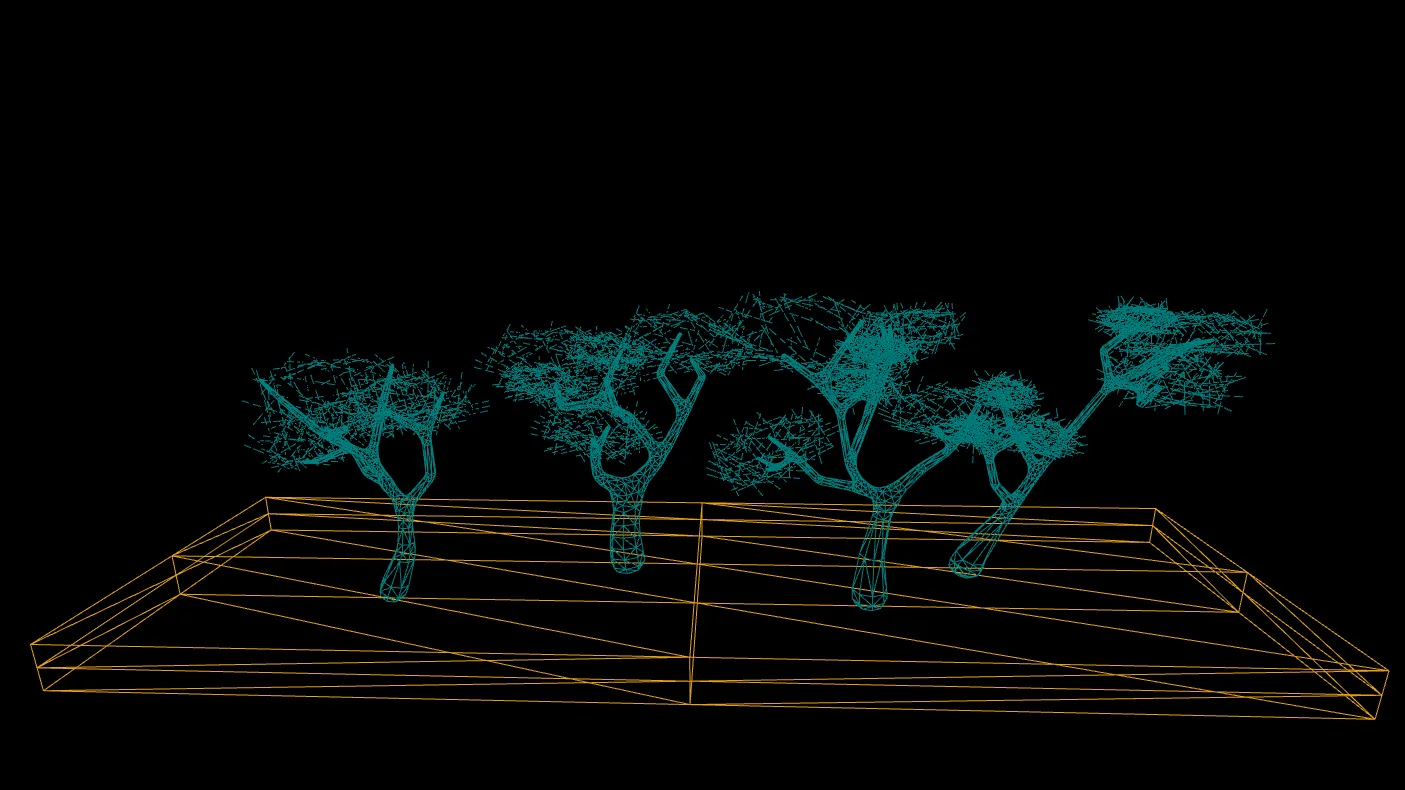 Low poly stylized trees 3d model