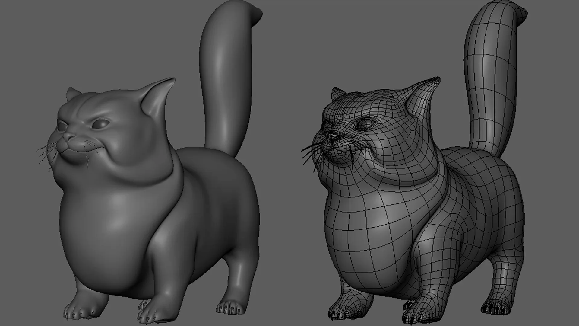 Fat Cat - Topology + UV Map