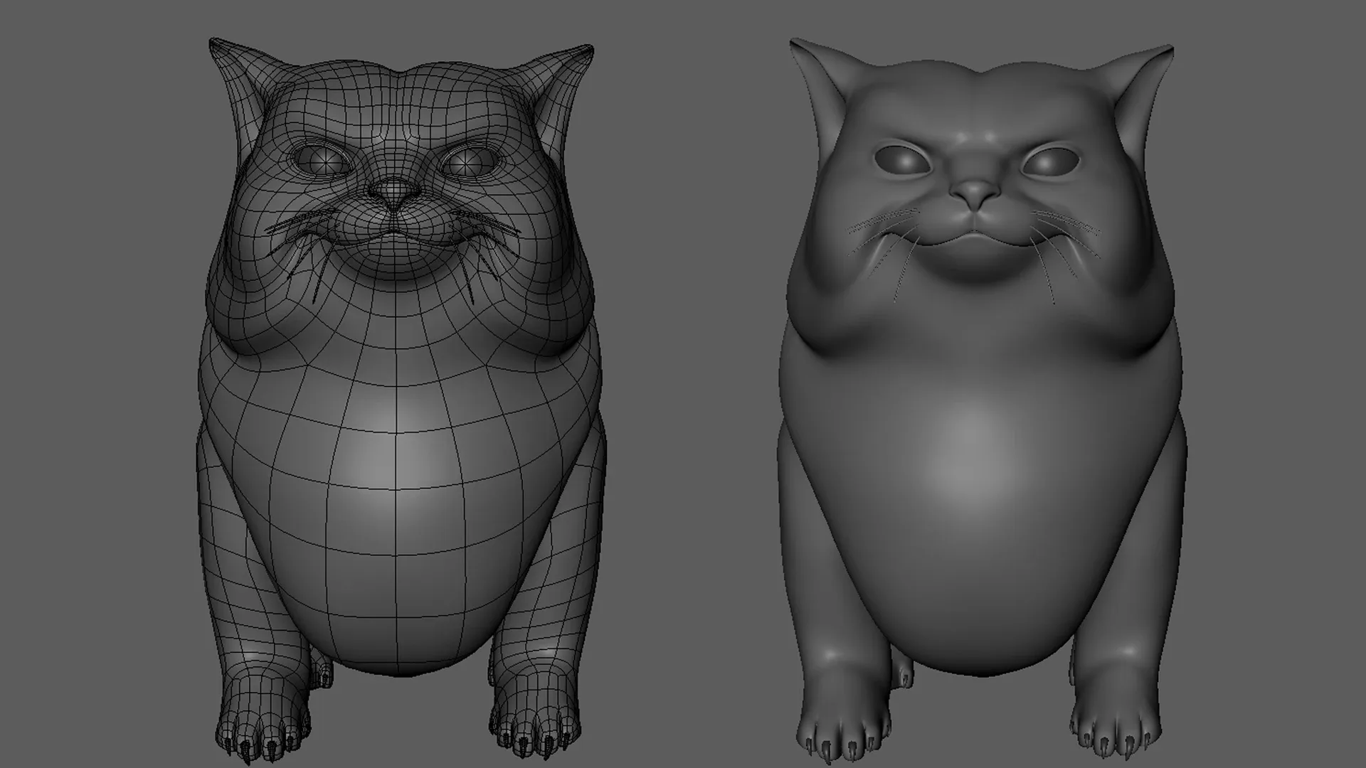 Fat Cat - Topology + UV Map