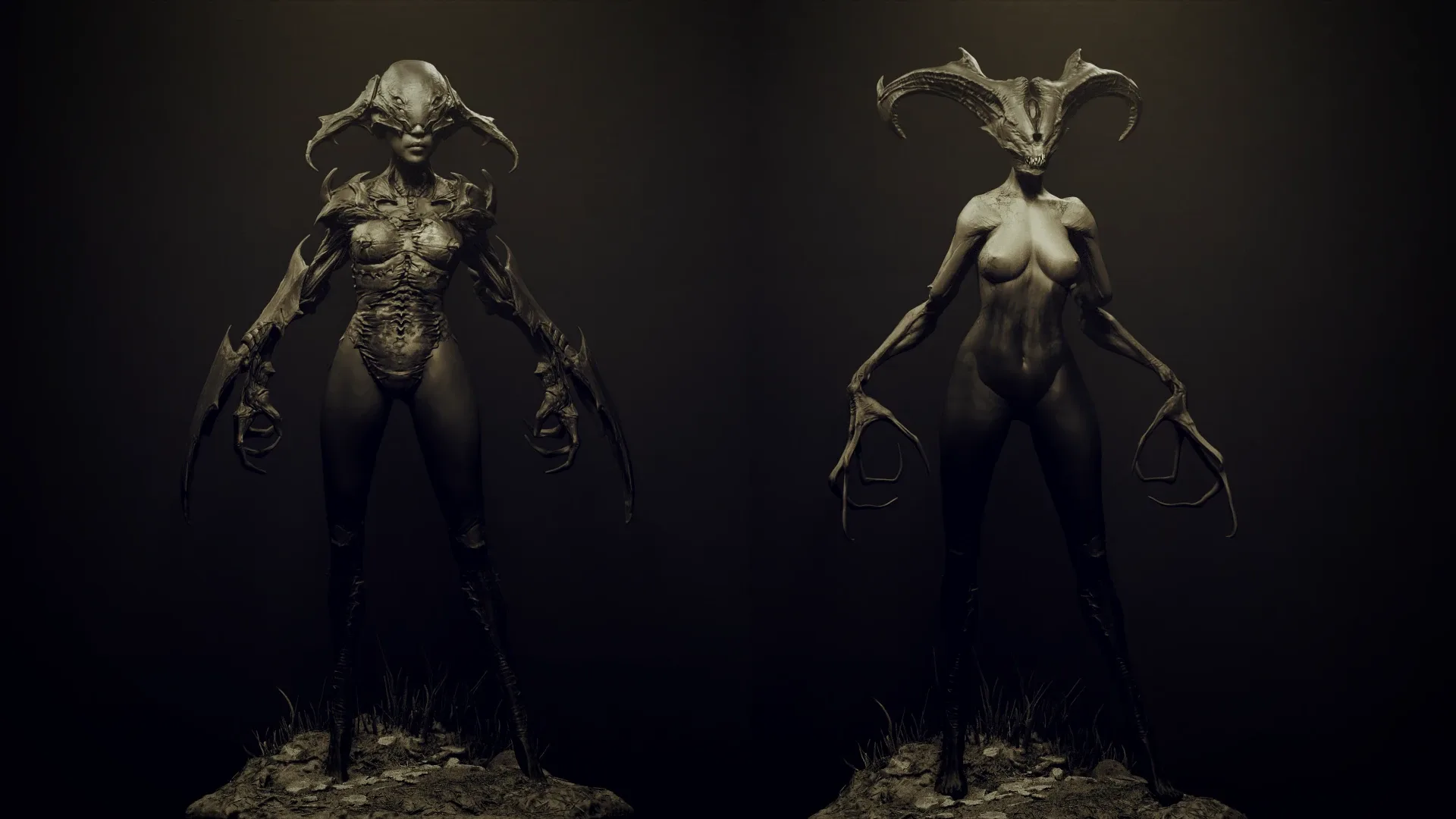 DEMONESS part 1: 50 Heads with Blendshapes