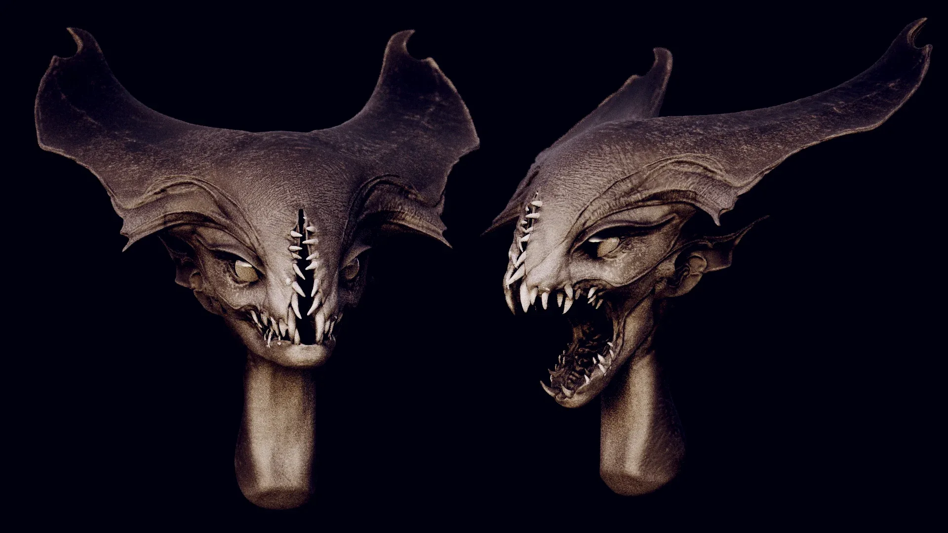 DEMONESS part 1: 50 Heads with Blendshapes