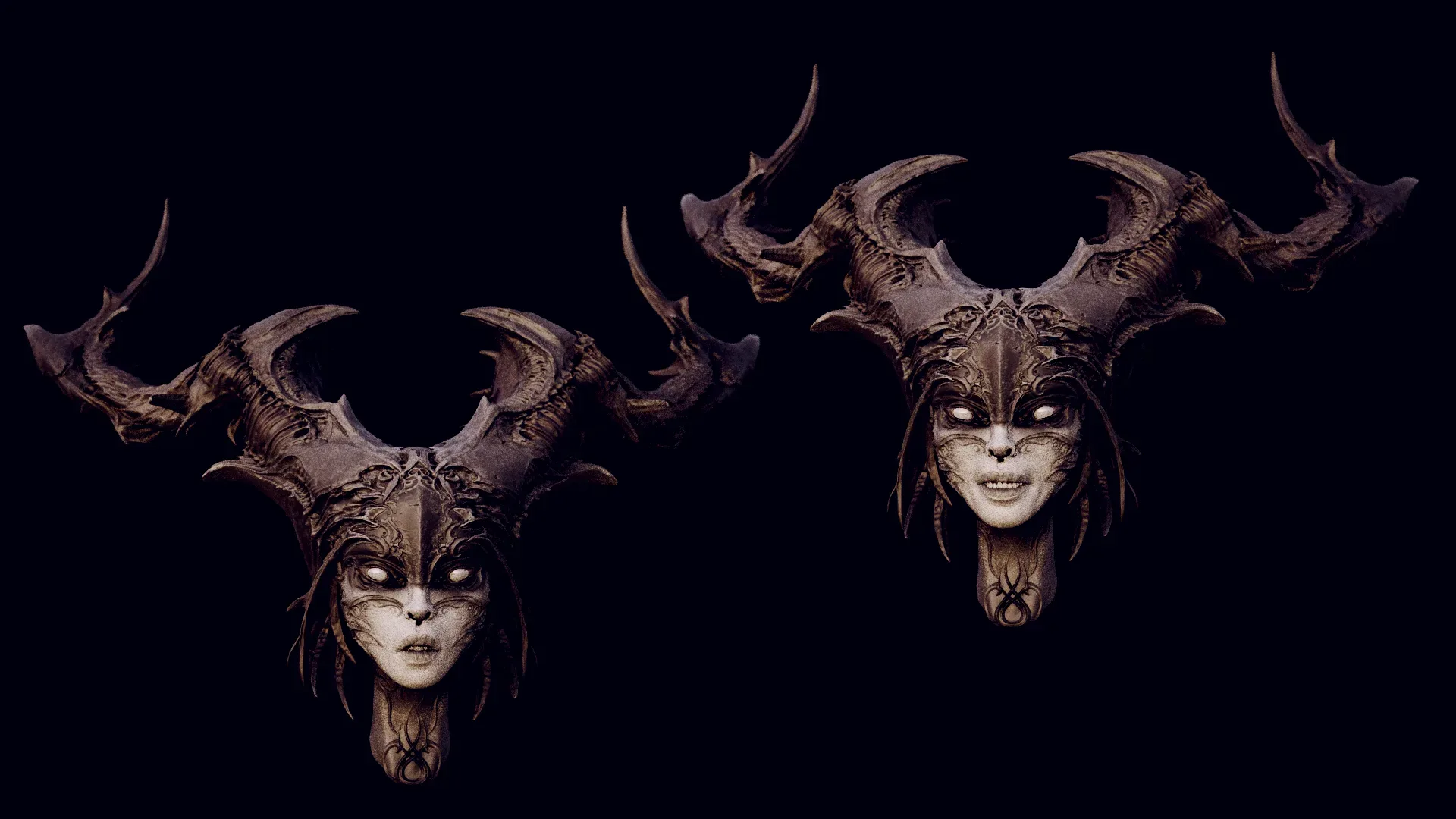 DEMONESS part 1: 50 Heads with Blendshapes