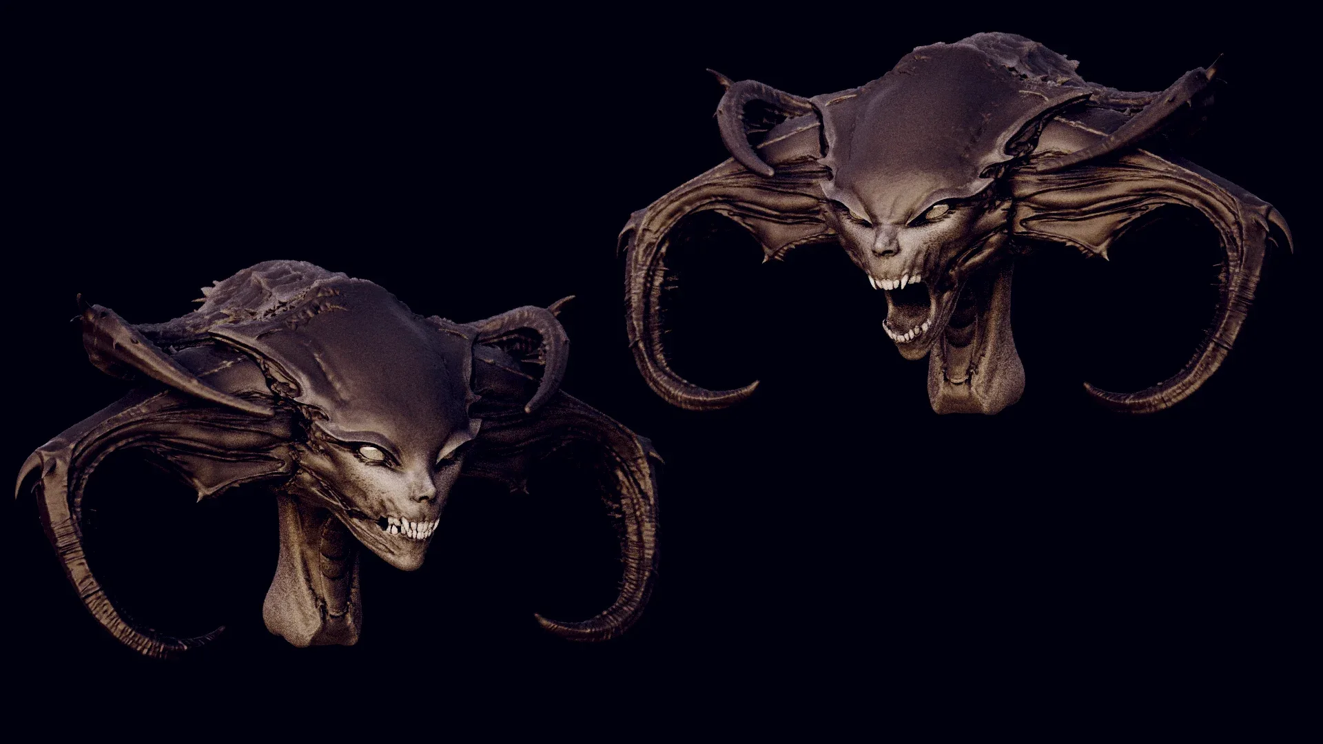 DEMONESS part 1: 50 Heads with Blendshapes