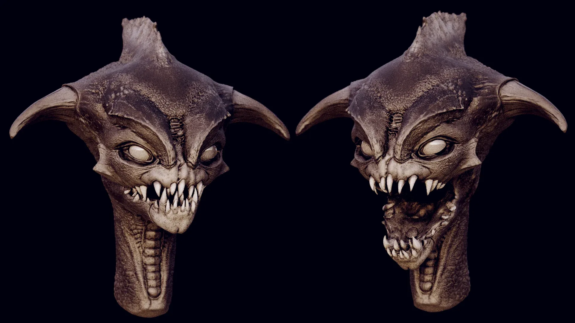 DEMONESS part 1: 50 Heads with Blendshapes