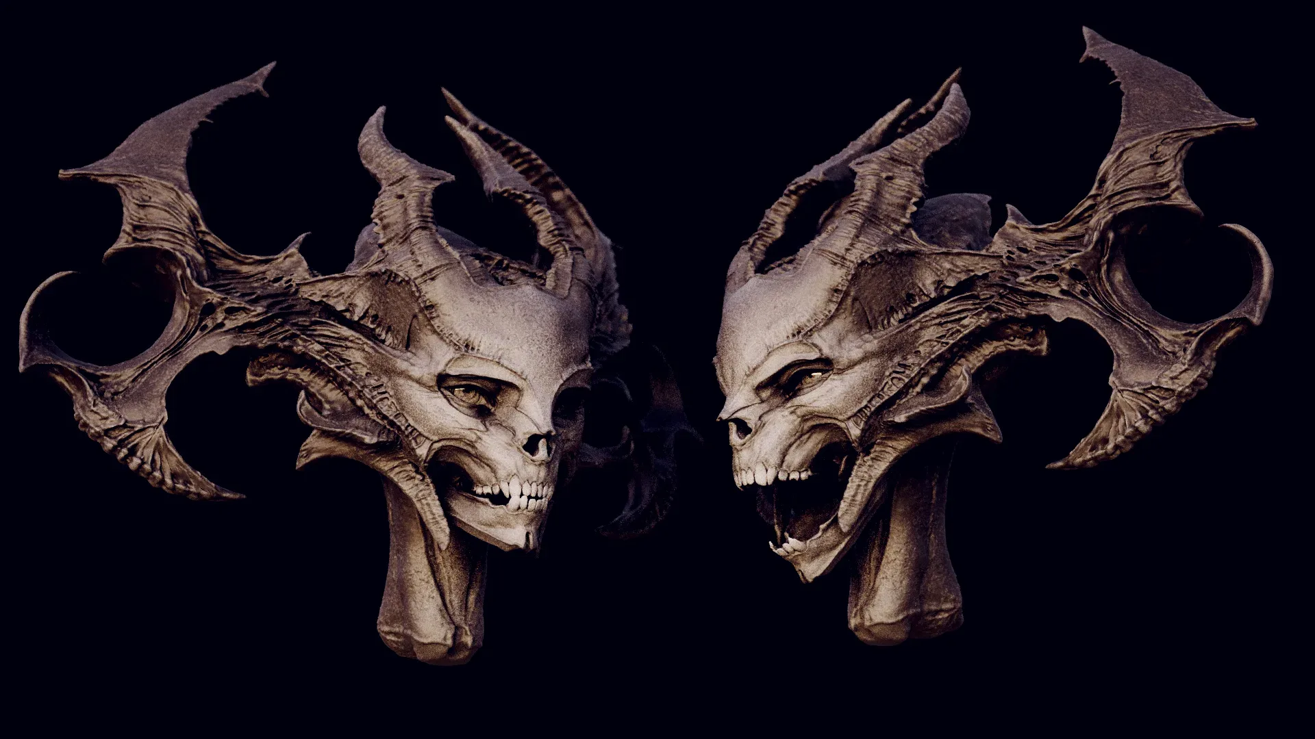 DEMONESS part 1: 50 Heads with Blendshapes