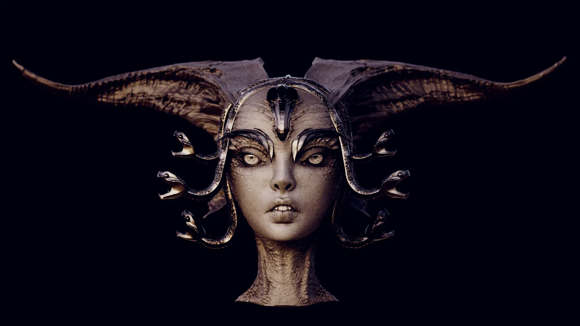 DEMONESS part 1: 50 Heads with Blendshapes