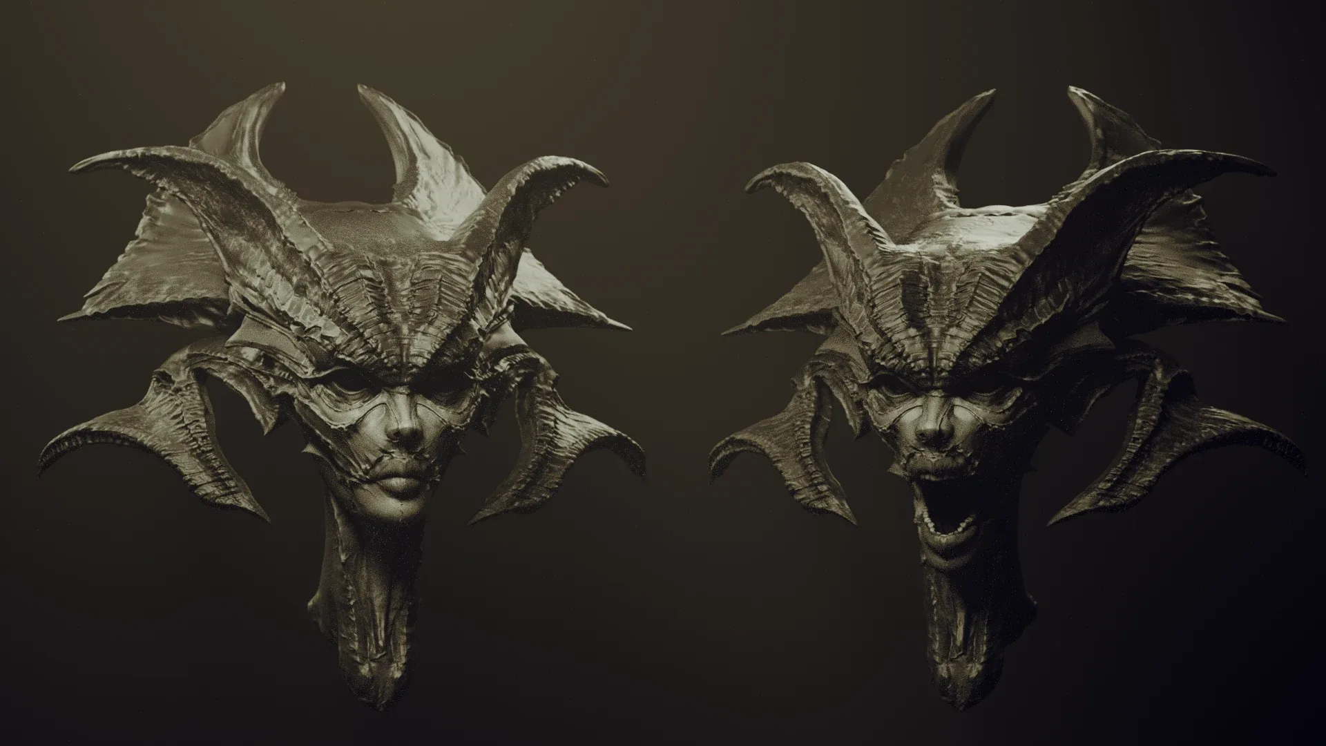 DEMONESS part 1: 50 Heads with Blendshapes