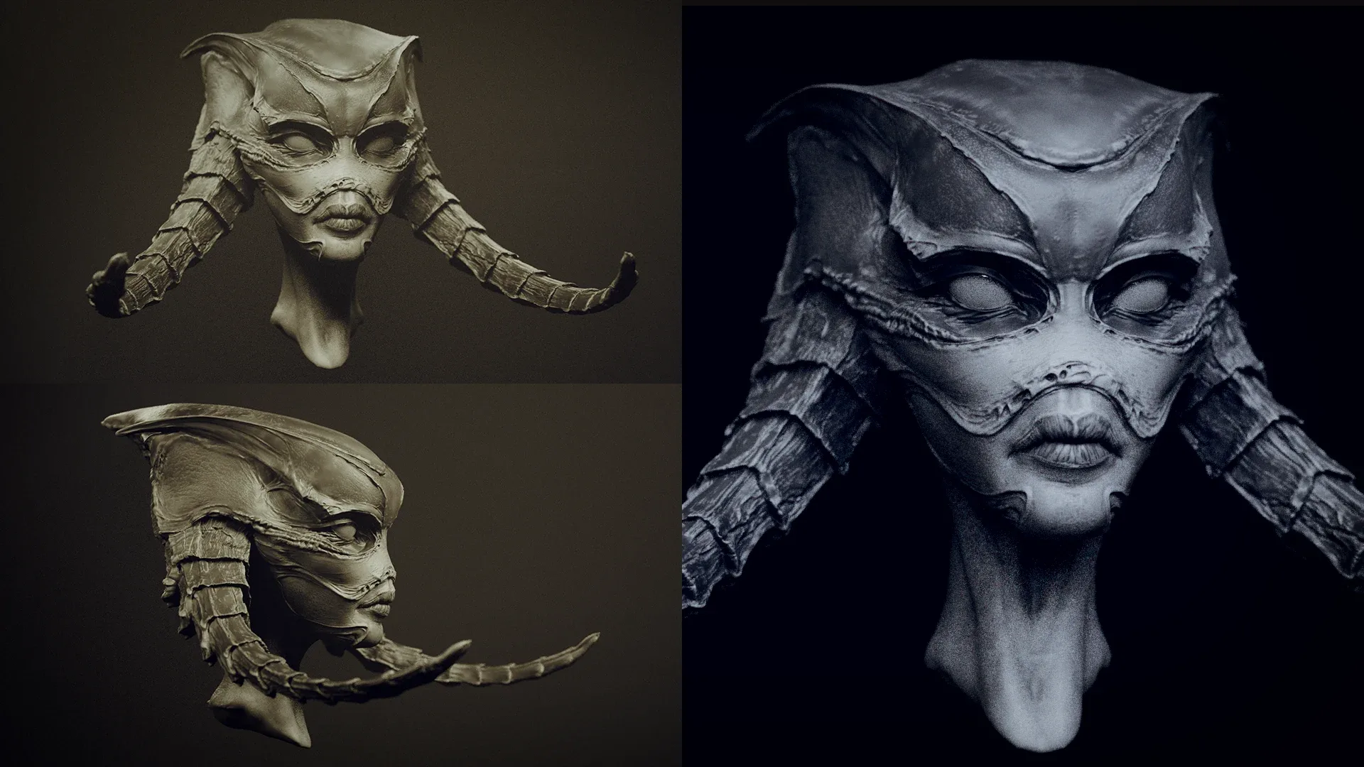 DEMONESS part 1: 50 Heads with Blendshapes