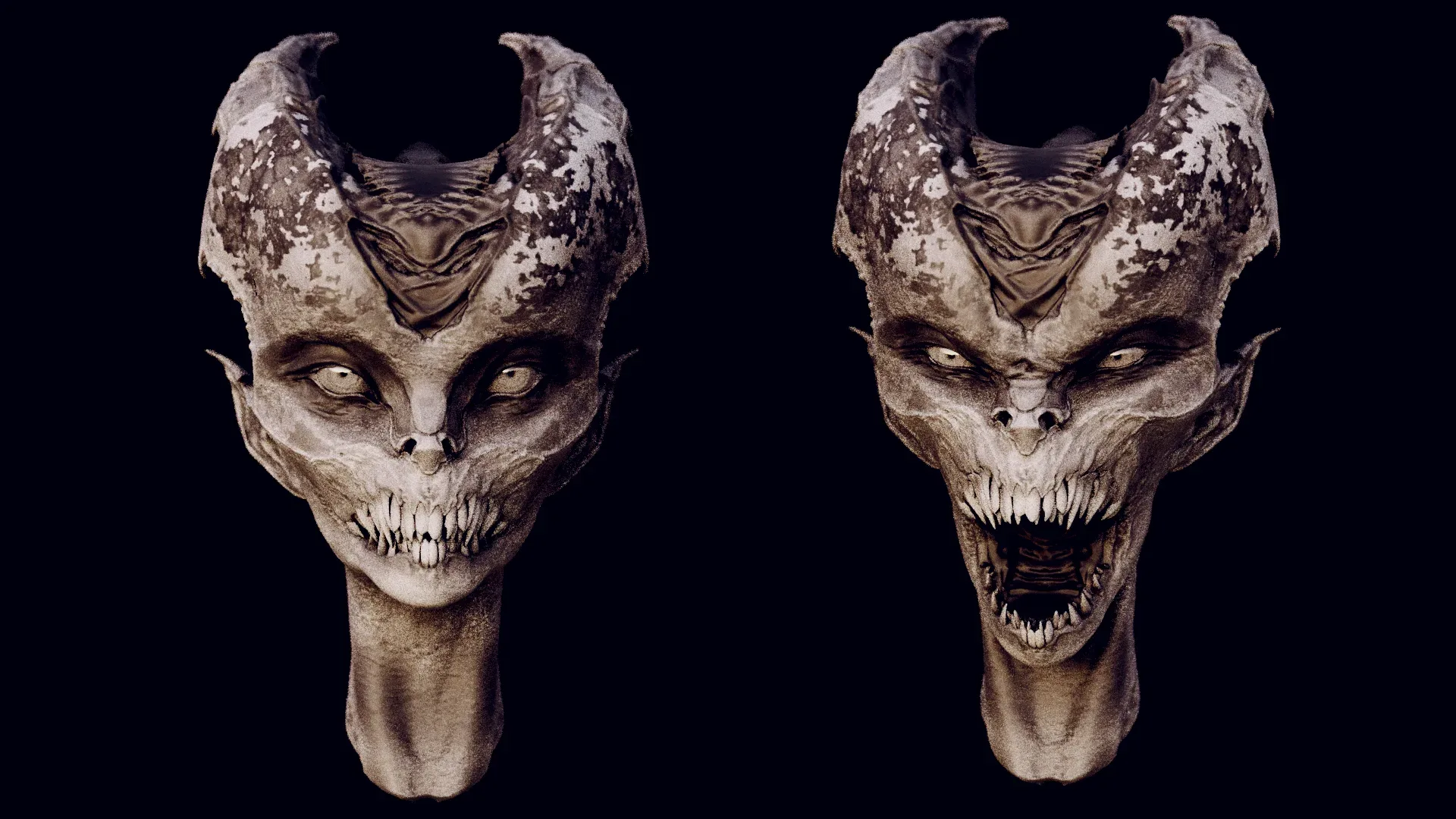 DEMONESS part 1: 50 Heads with Blendshapes