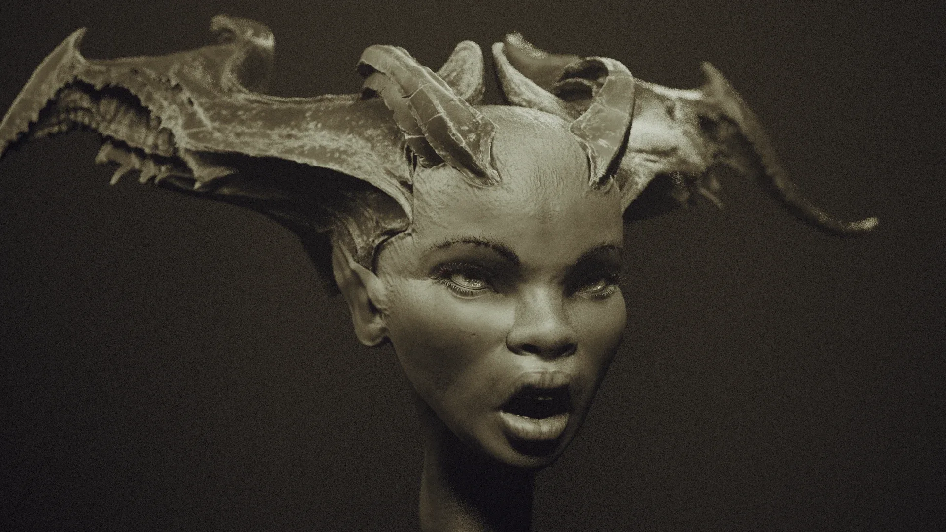 DEMONESS part 1: 50 Heads with Blendshapes