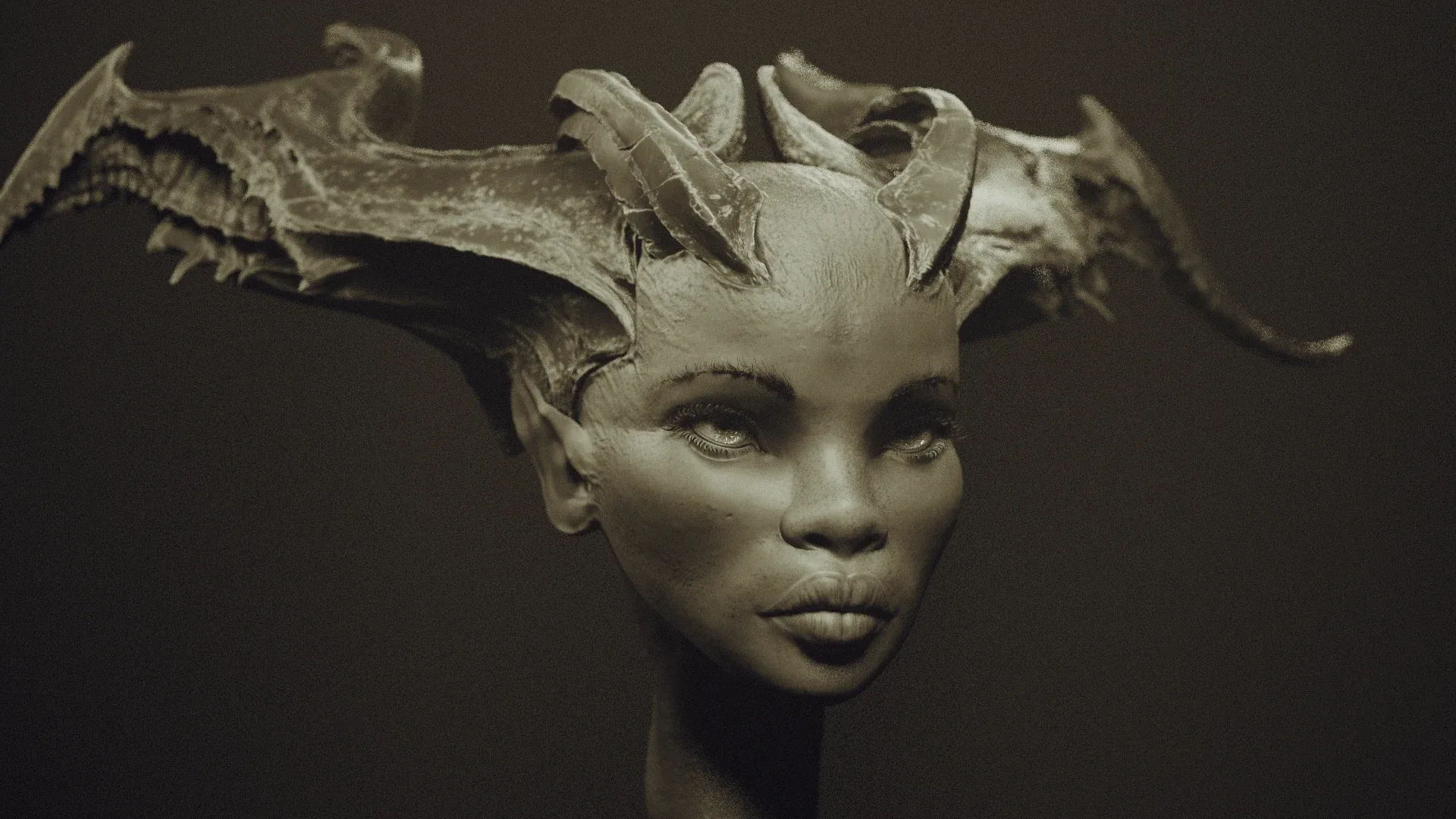 DEMONESS part 1: 50 Heads with Blendshapes