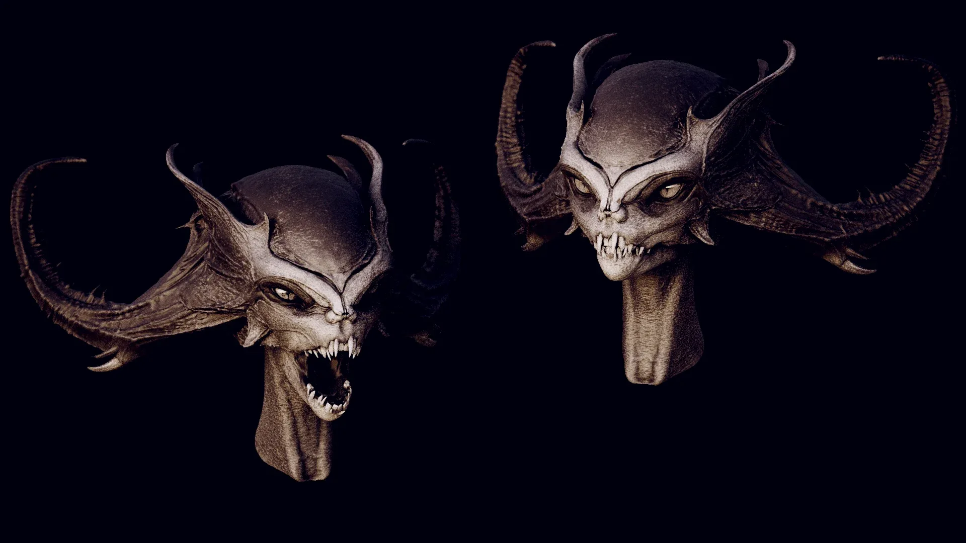 DEMONESS part 1: 50 Heads with Blendshapes