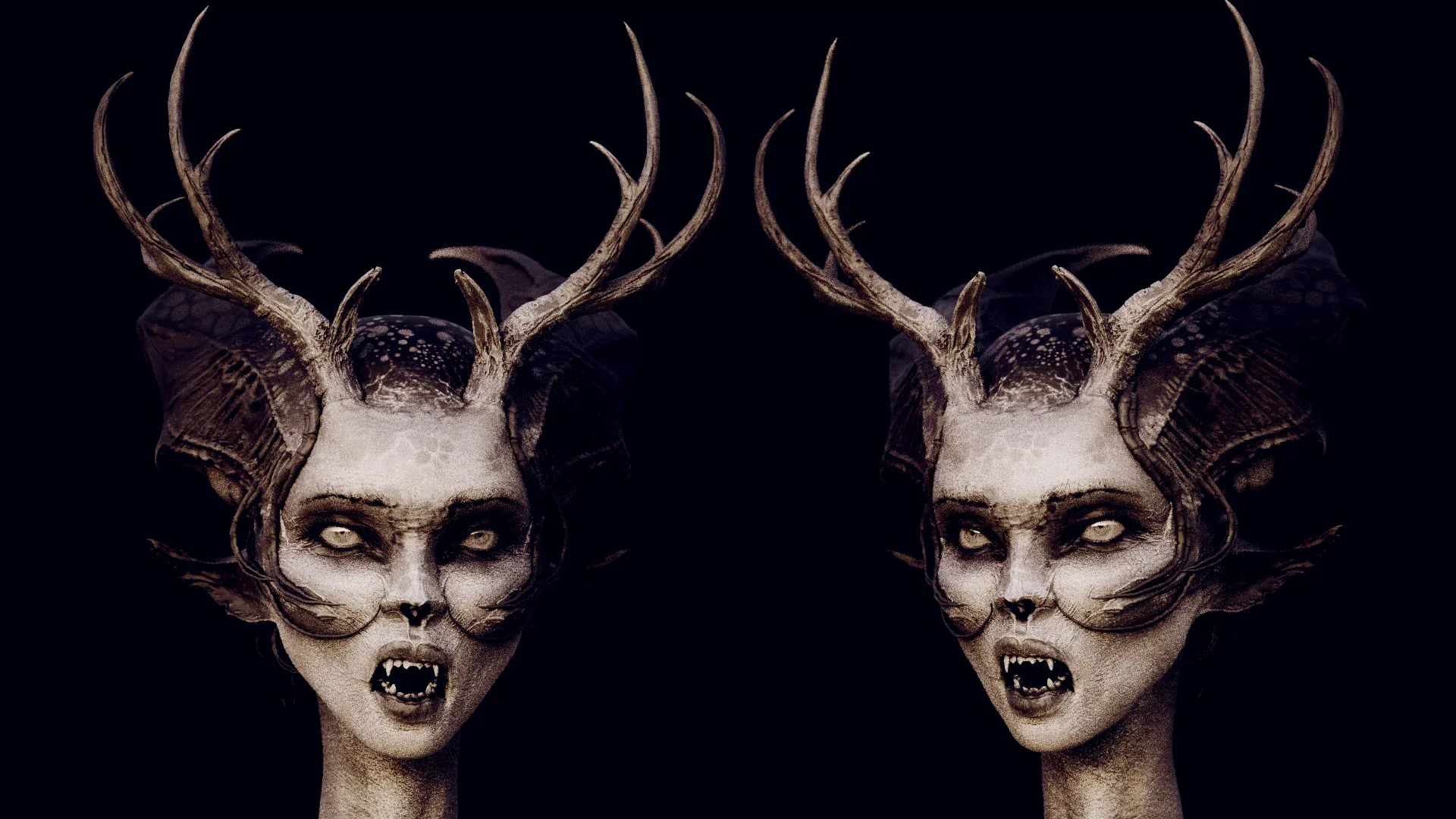 DEMONESS part 1: 50 Heads with Blendshapes