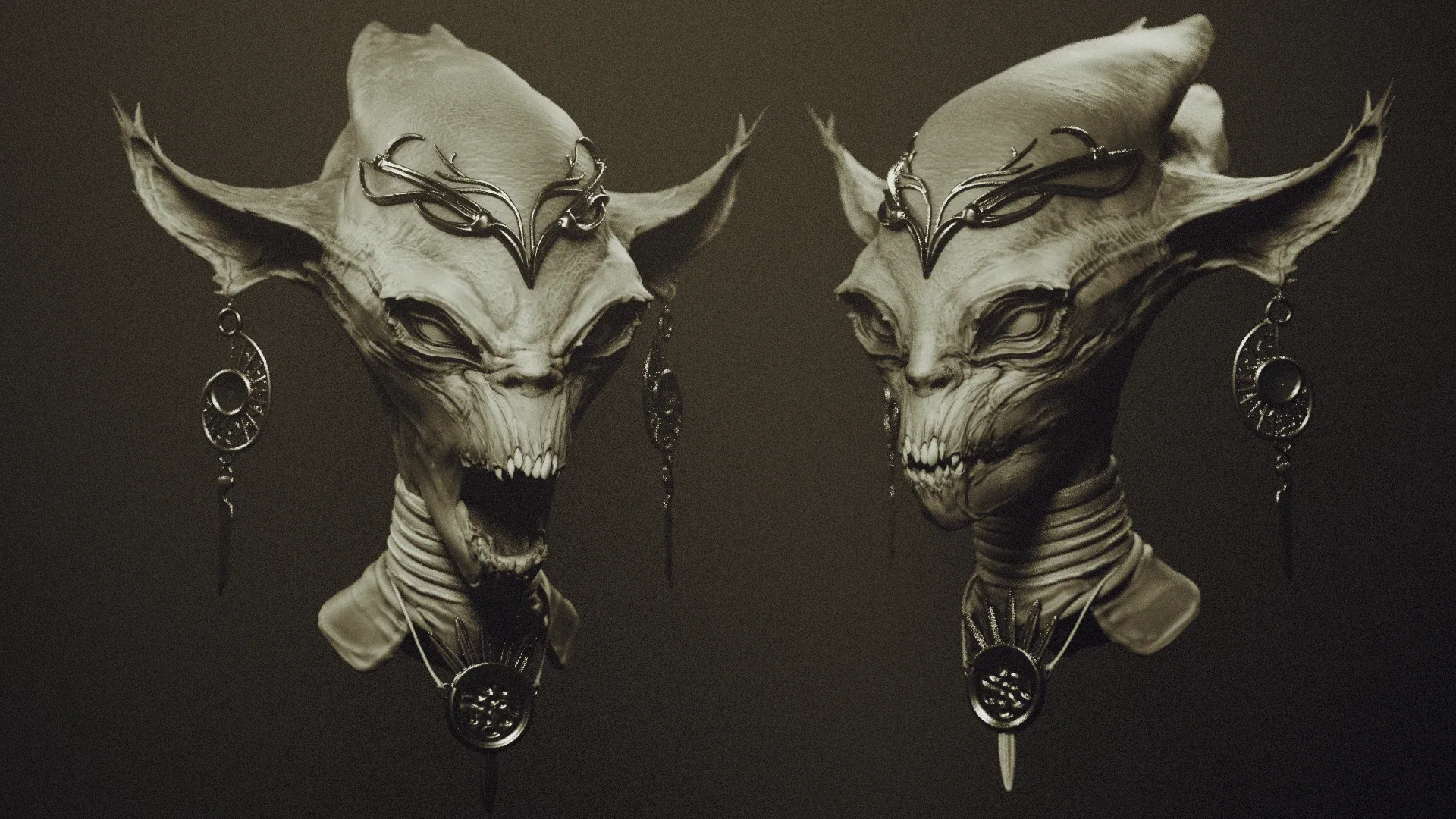 DEMONESS part 1: 50 Heads with Blendshapes