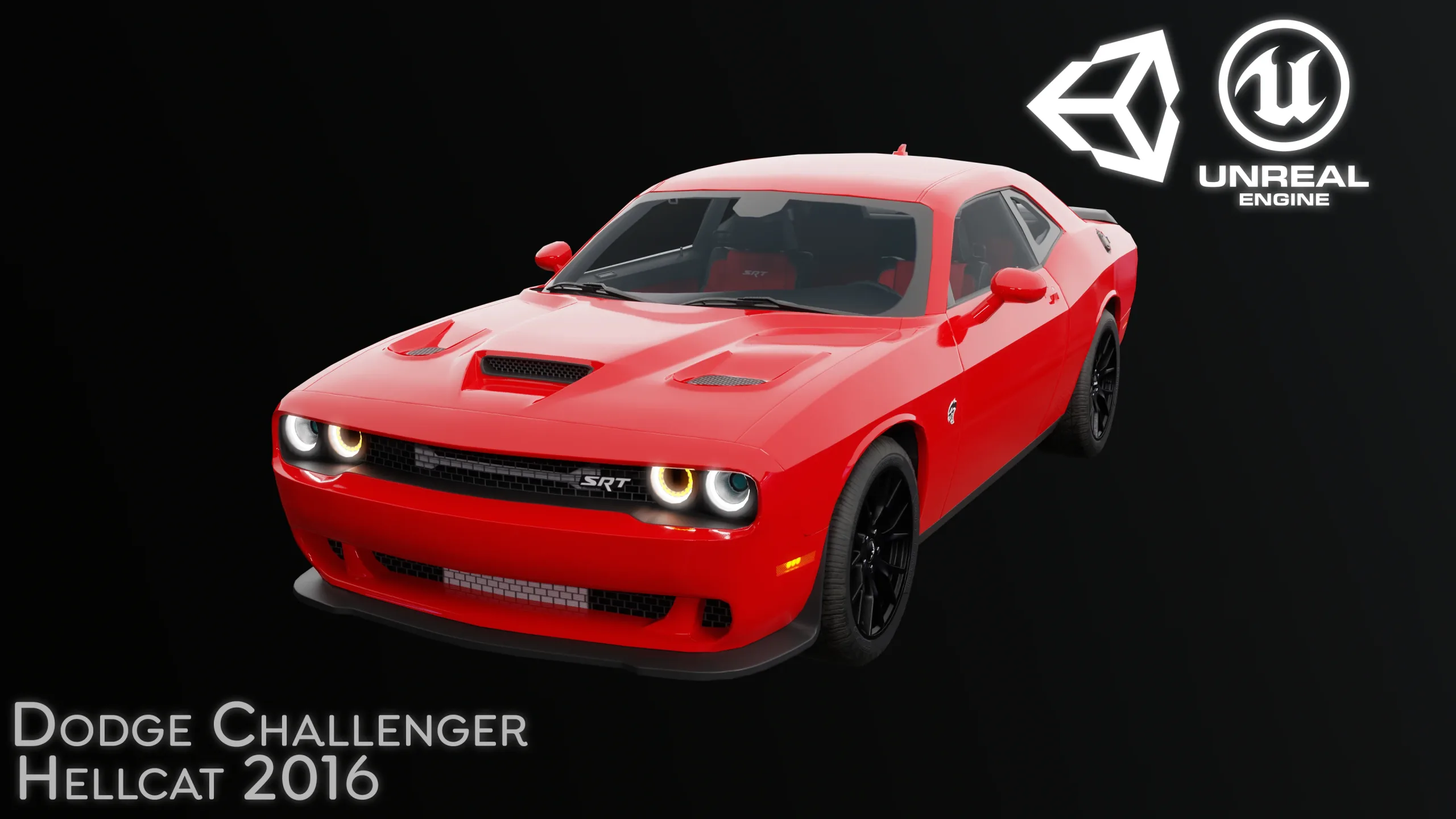 Dodge Challenger Hellcat 2016 SRT + Engine Sounds (PBR - Vehicle)