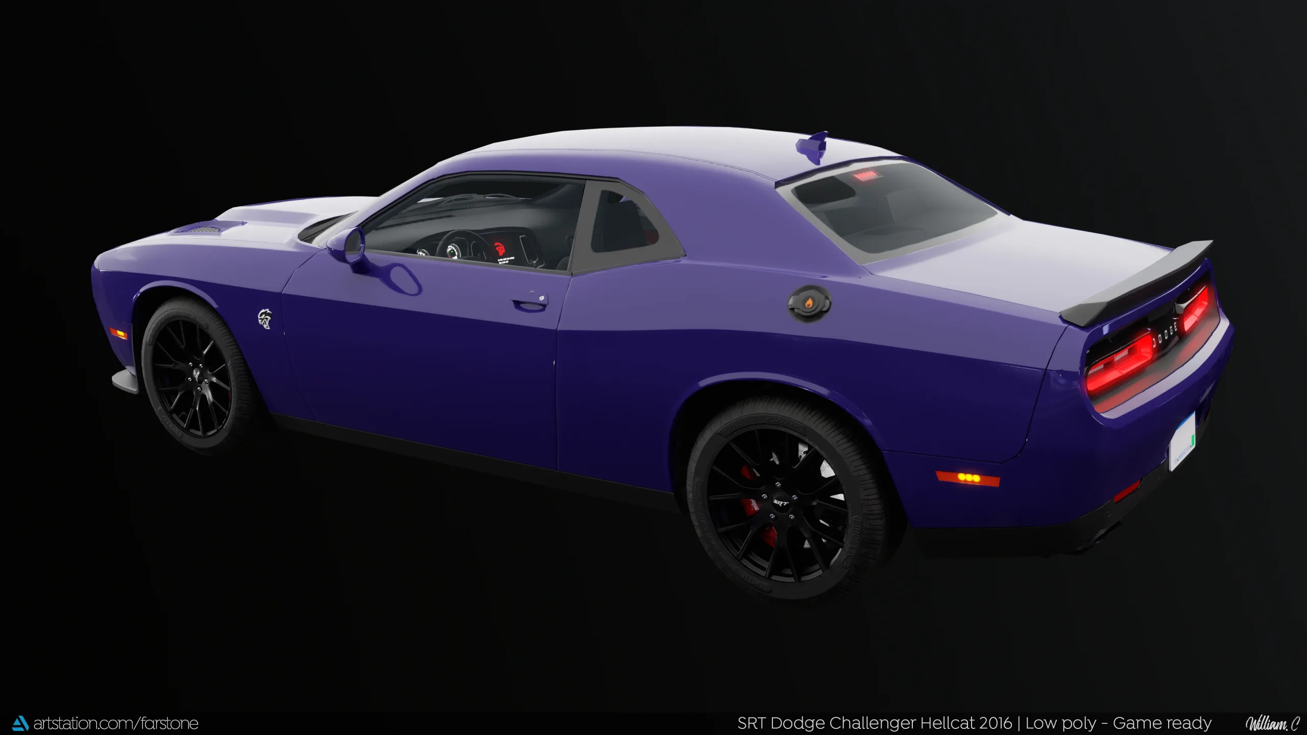 Dodge Challenger Hellcat 2016 SRT + Engine Sounds (PBR - Vehicle)