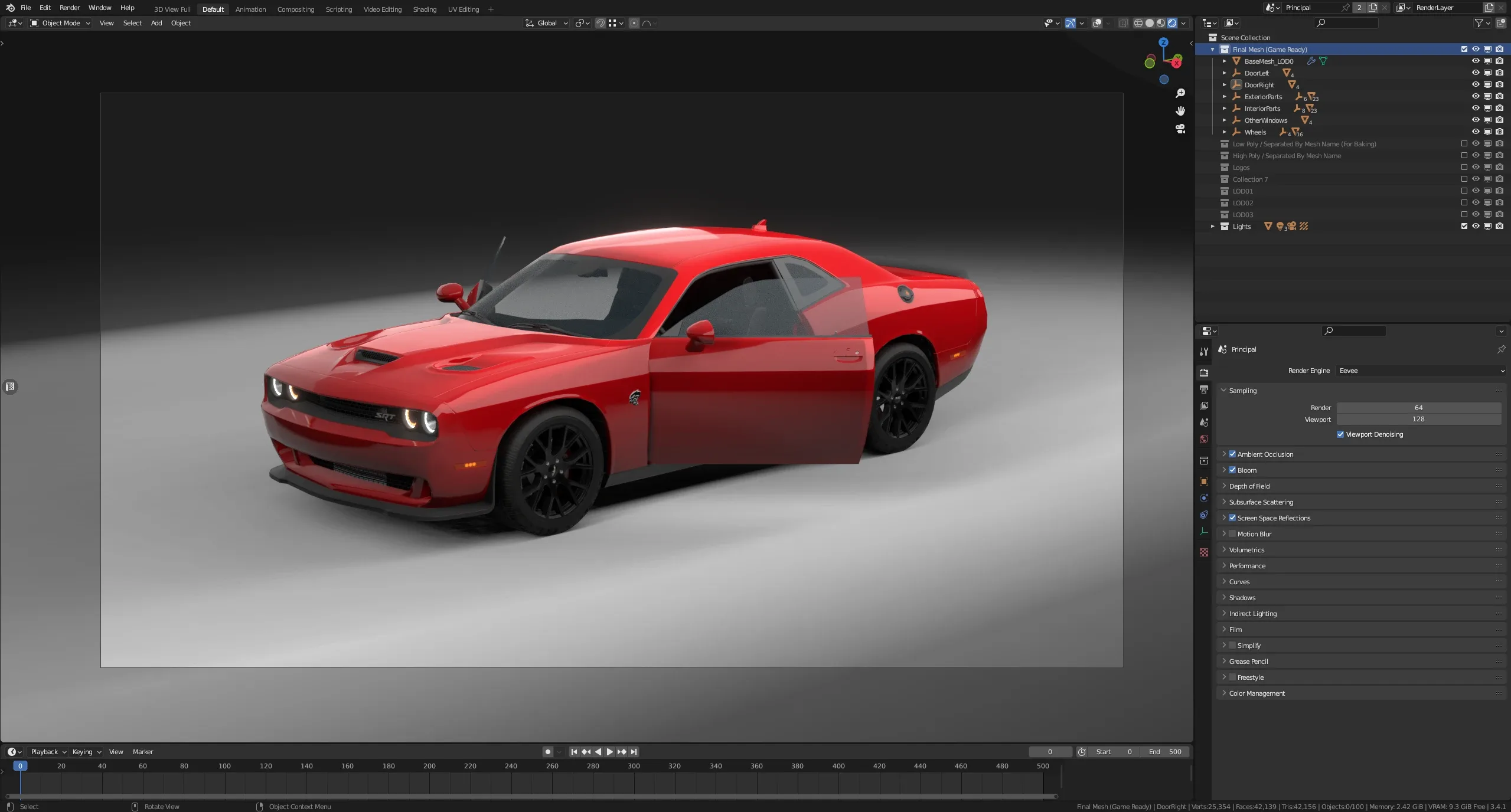 Dodge Challenger Hellcat 2016 SRT + Engine Sounds (PBR - Vehicle)