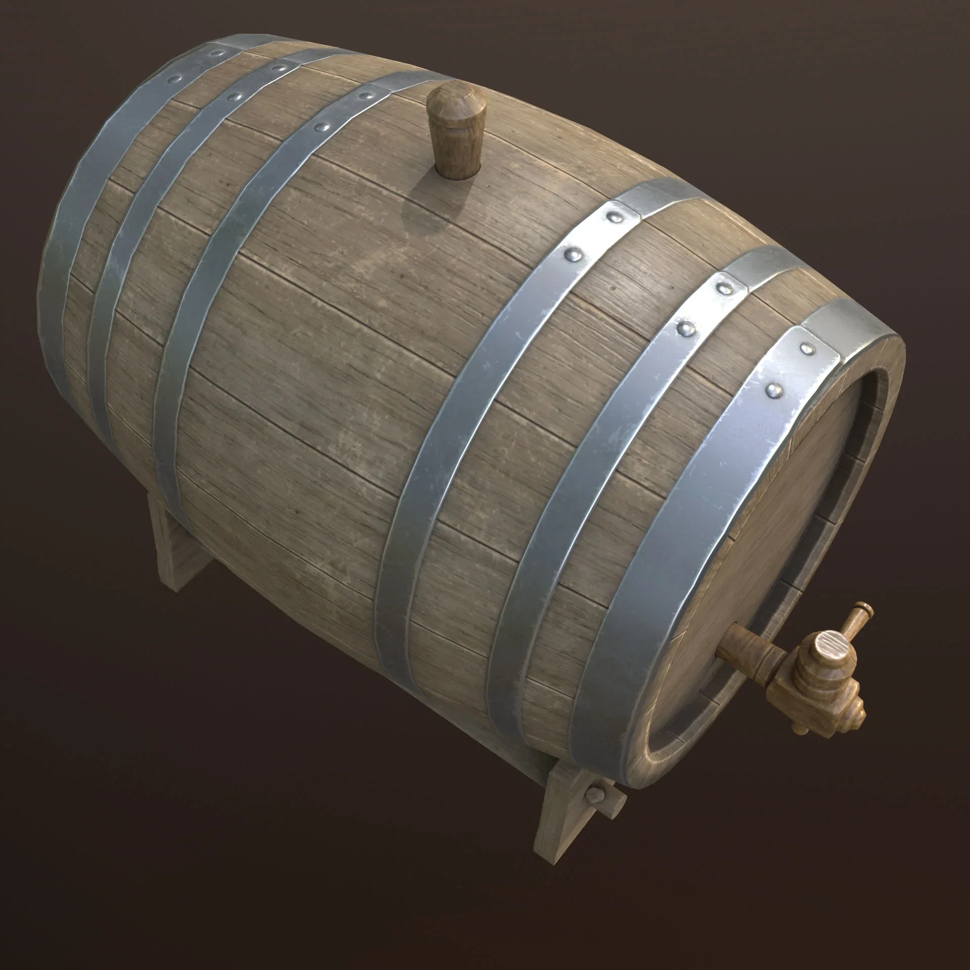 Oak Barrel (Game assets)