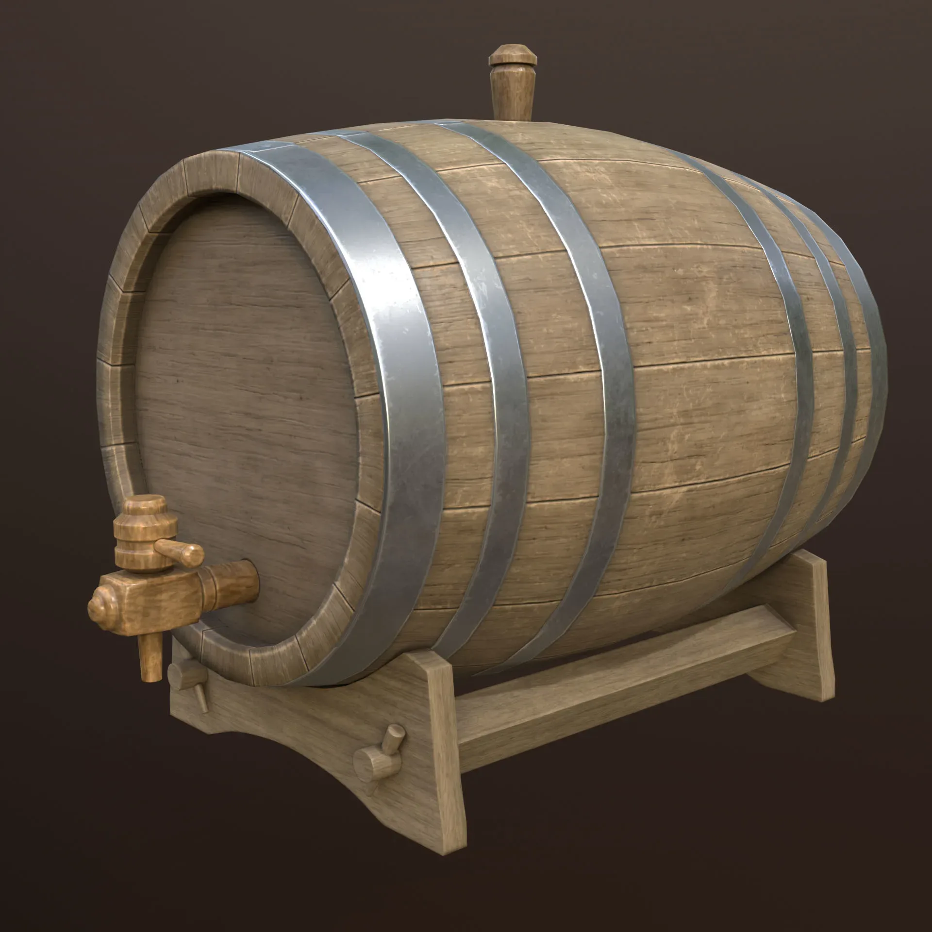 Oak Barrel (Game assets)