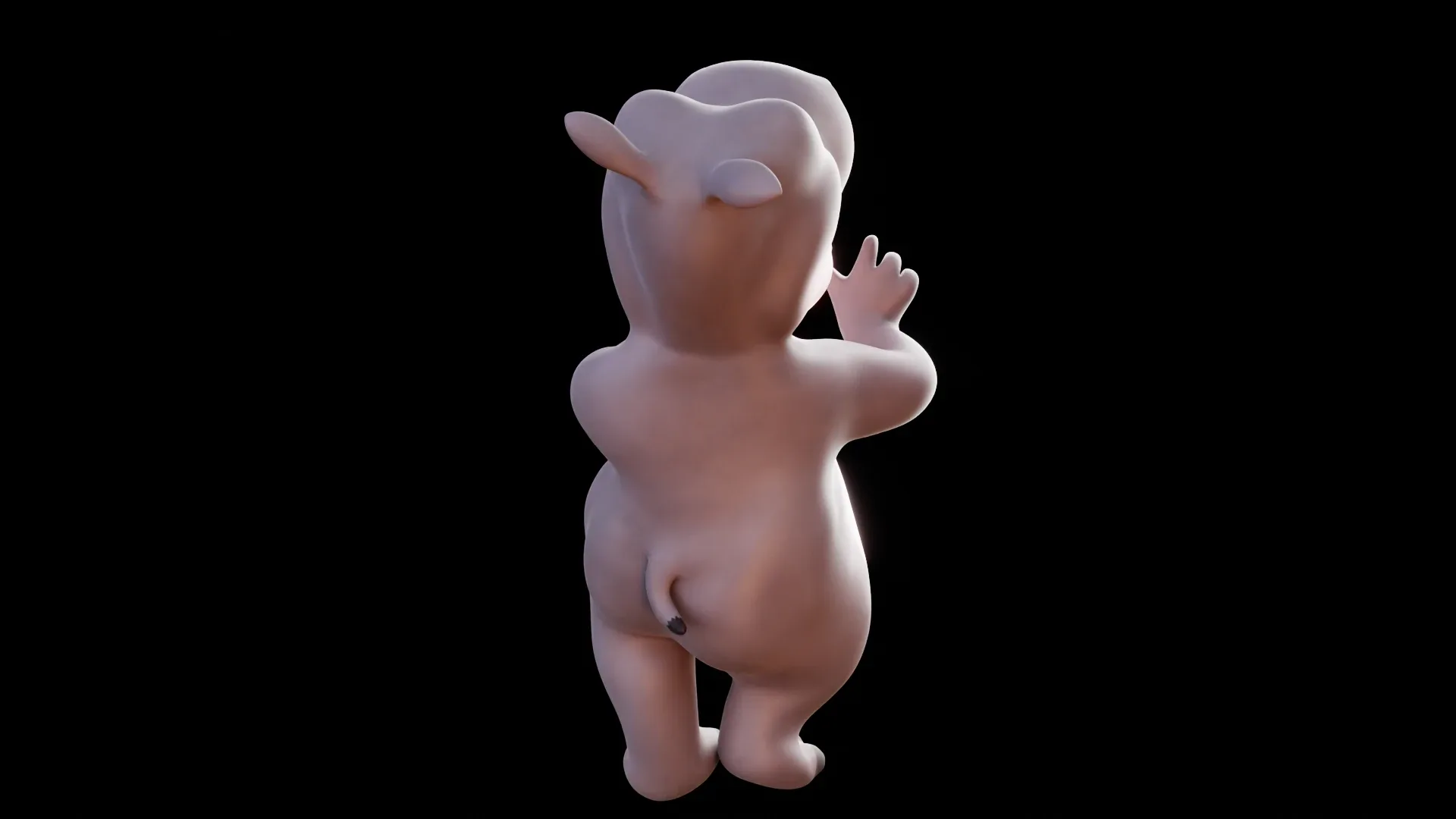 Hippo - rigged cartoon character for blender Low-poly 3D model